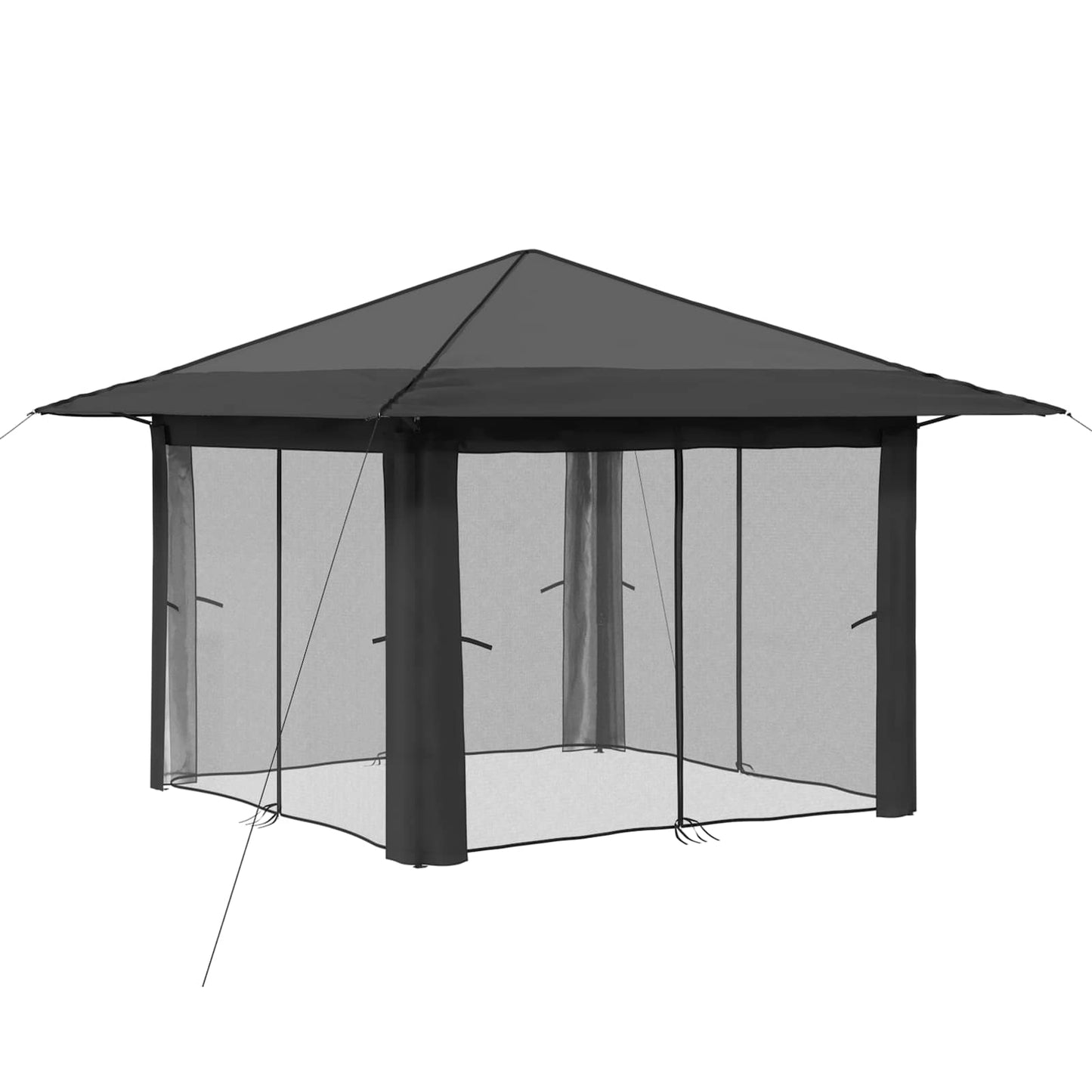 Gazebo med 4 Sider 3,3 x 3,3 m Lysegrå og antracit