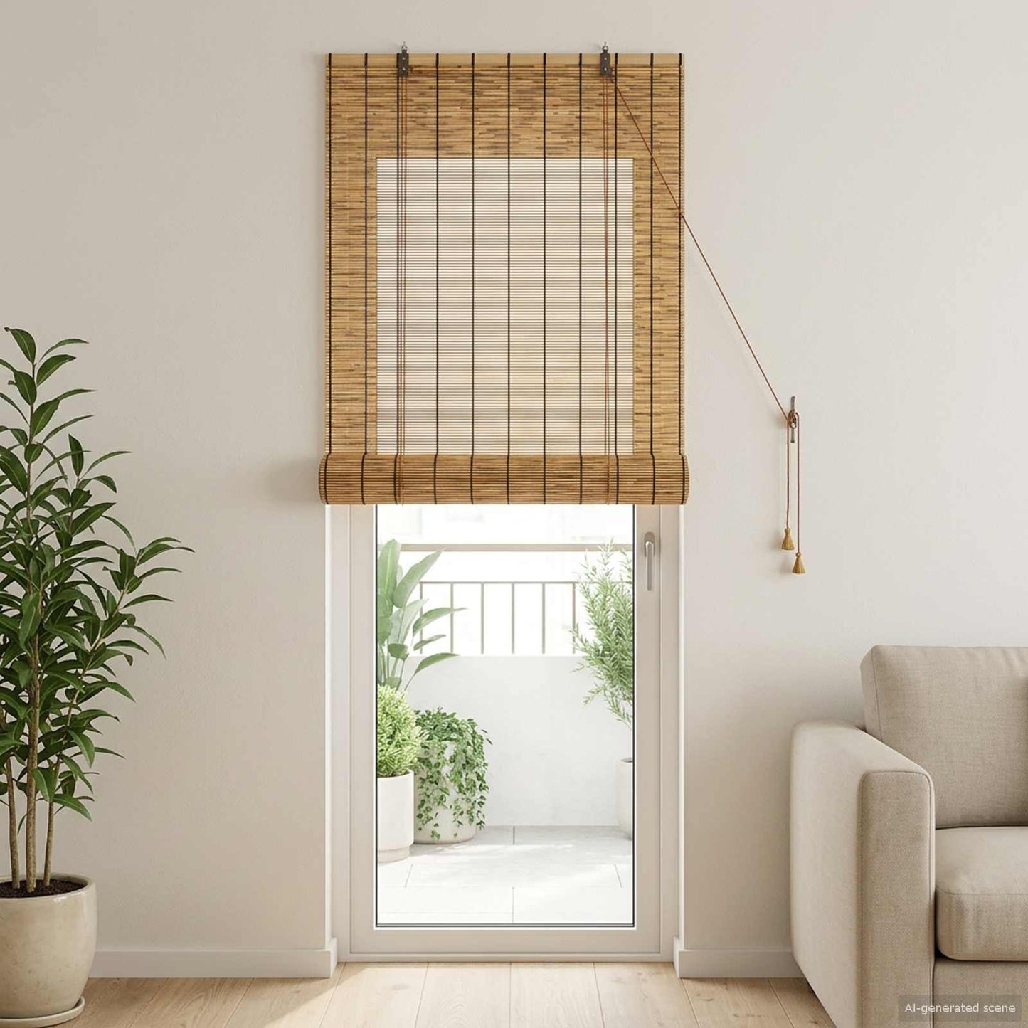 Rullegardin Brun 60 x 220 cm Rør
