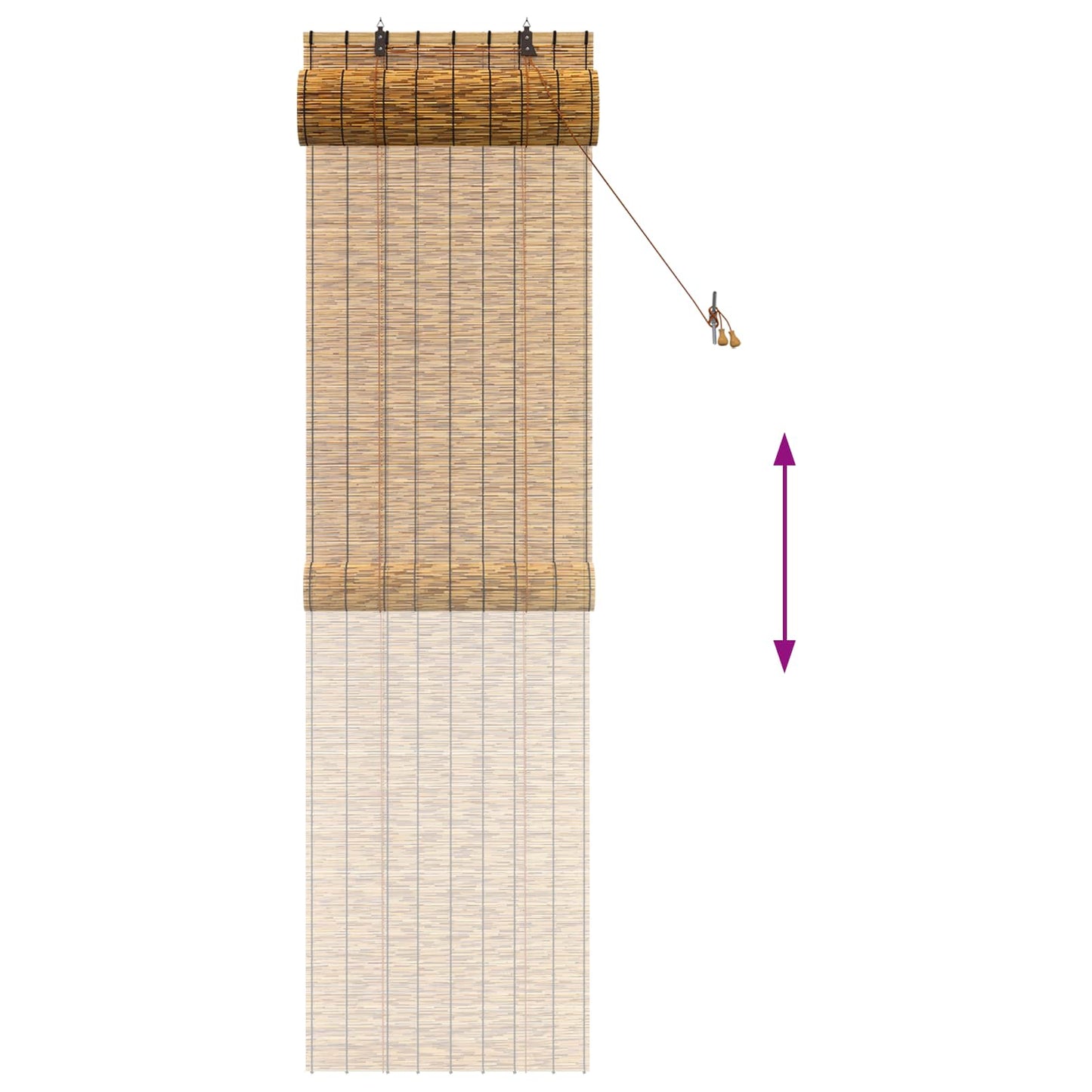 Rullegardin Brun 60 x 220 cm Rør