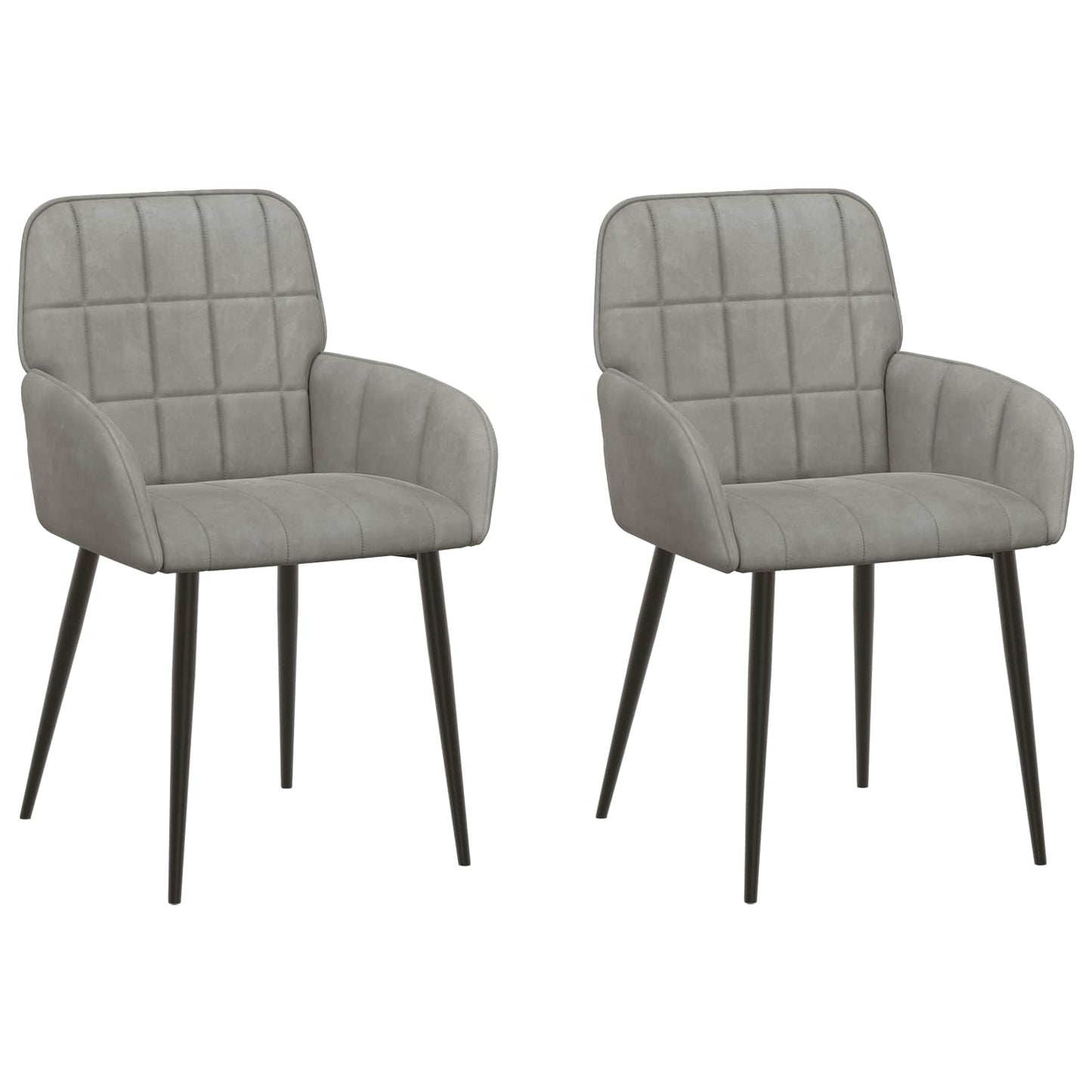 Spisestole 2 pcs Fløjl Lysegrå 57 x 50 x 85 cm