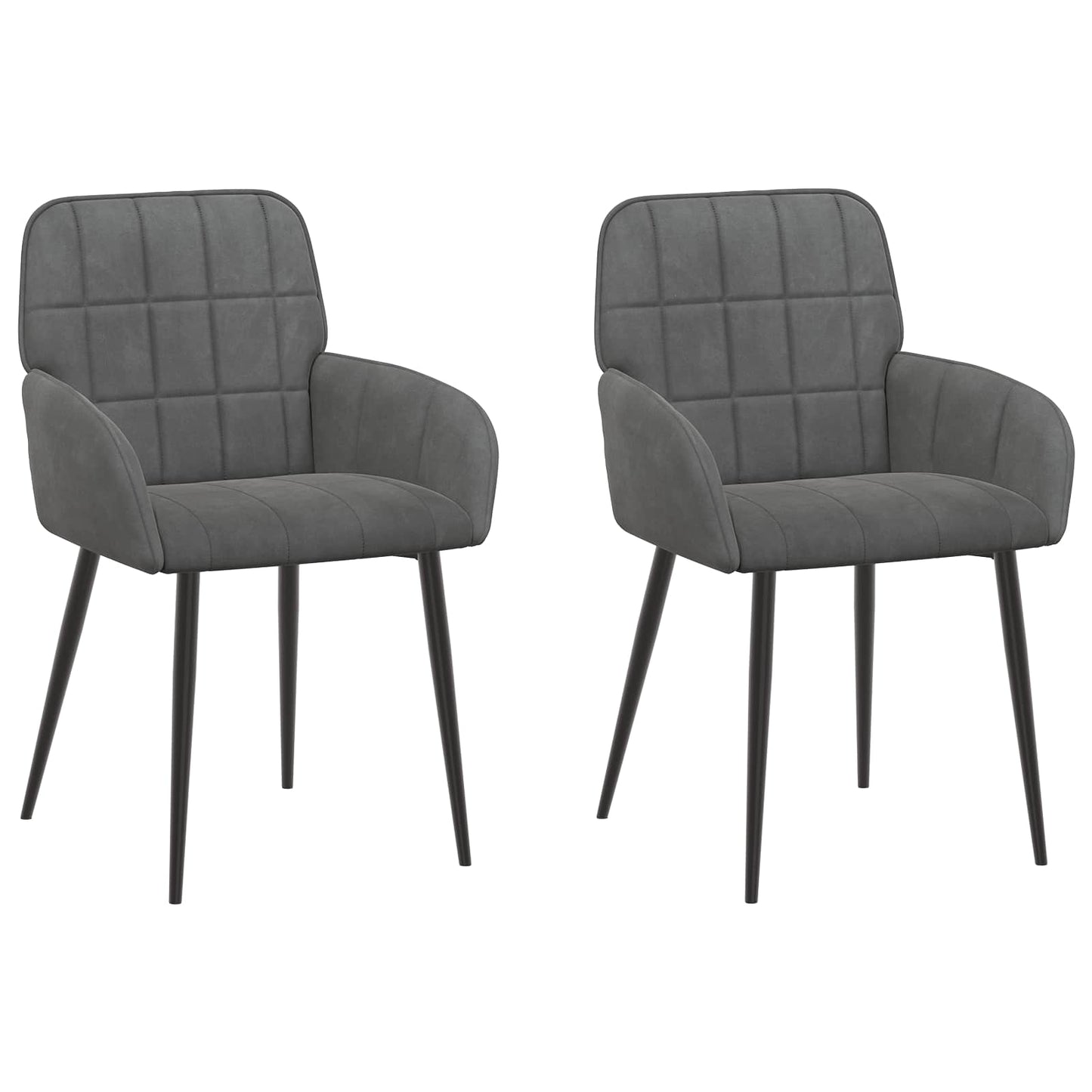 Spisestole 2 pcs Fløjl Mørkegrå 57 x 50 x 85 cm