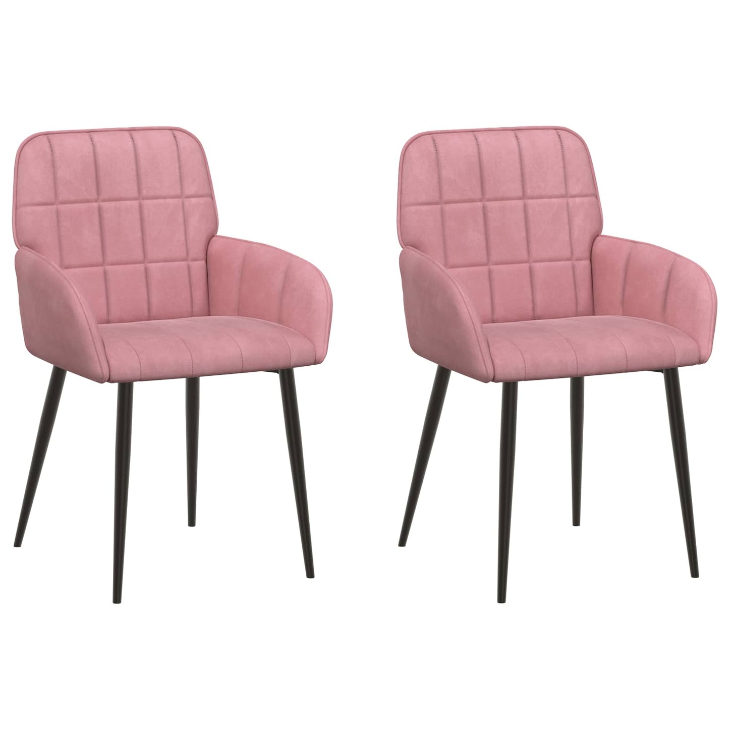 Spisestole 2 pcs Fløjl Lyserød 57 x 50 x 85 cm