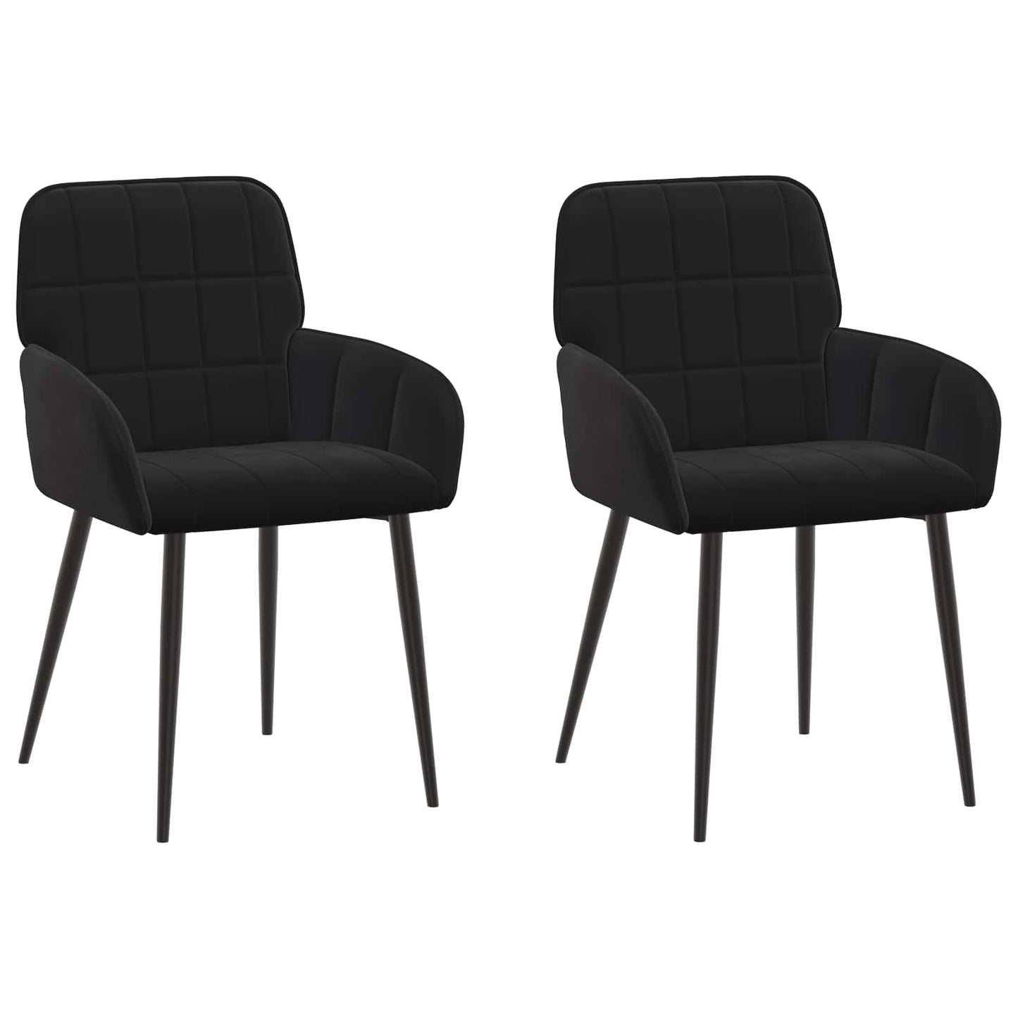 Spisestole 2 pcs Fløjl Sort 57 x 50 x 85 cm