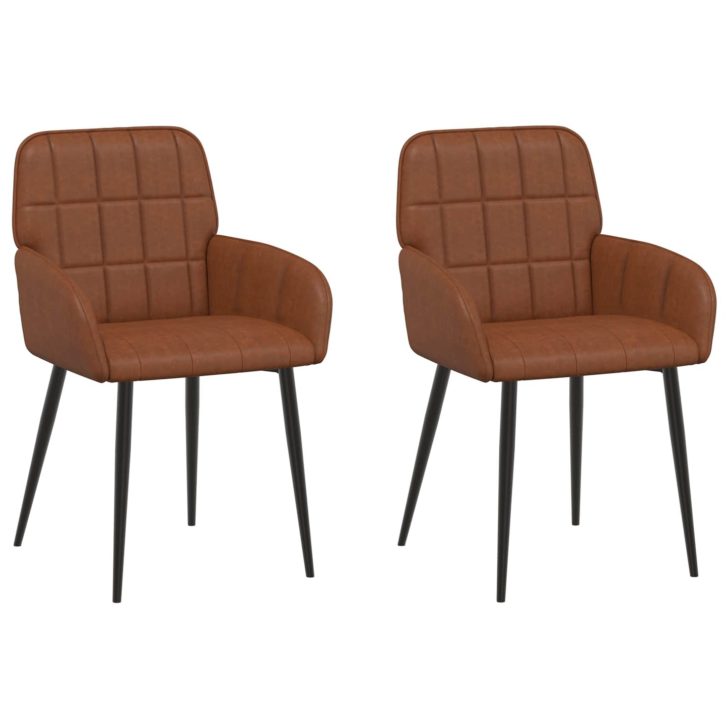 Spisestole 2 pcs Kunstlæder Brun 57 x 50 x 85 cm