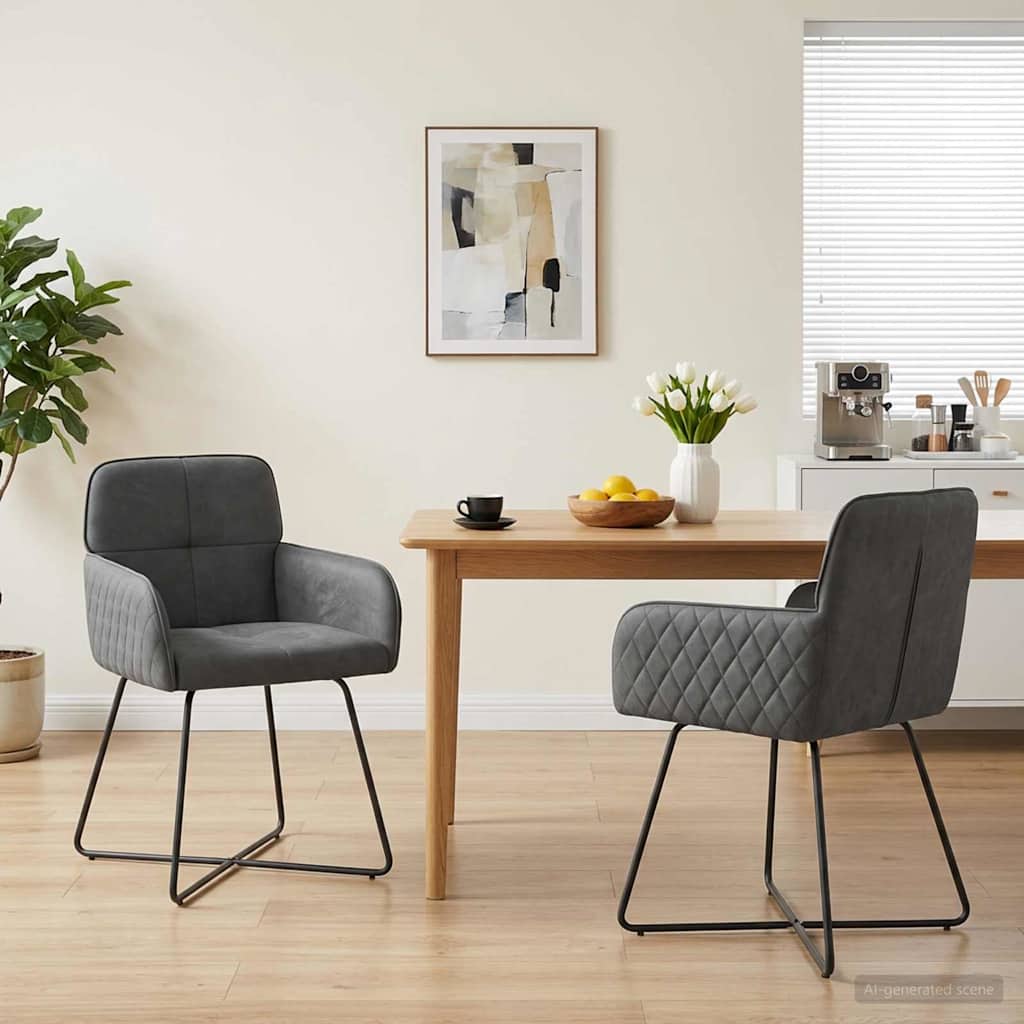Spisestole 2 pcs Fløjl Mørkegrå 59 x 56,5 x 86 cm