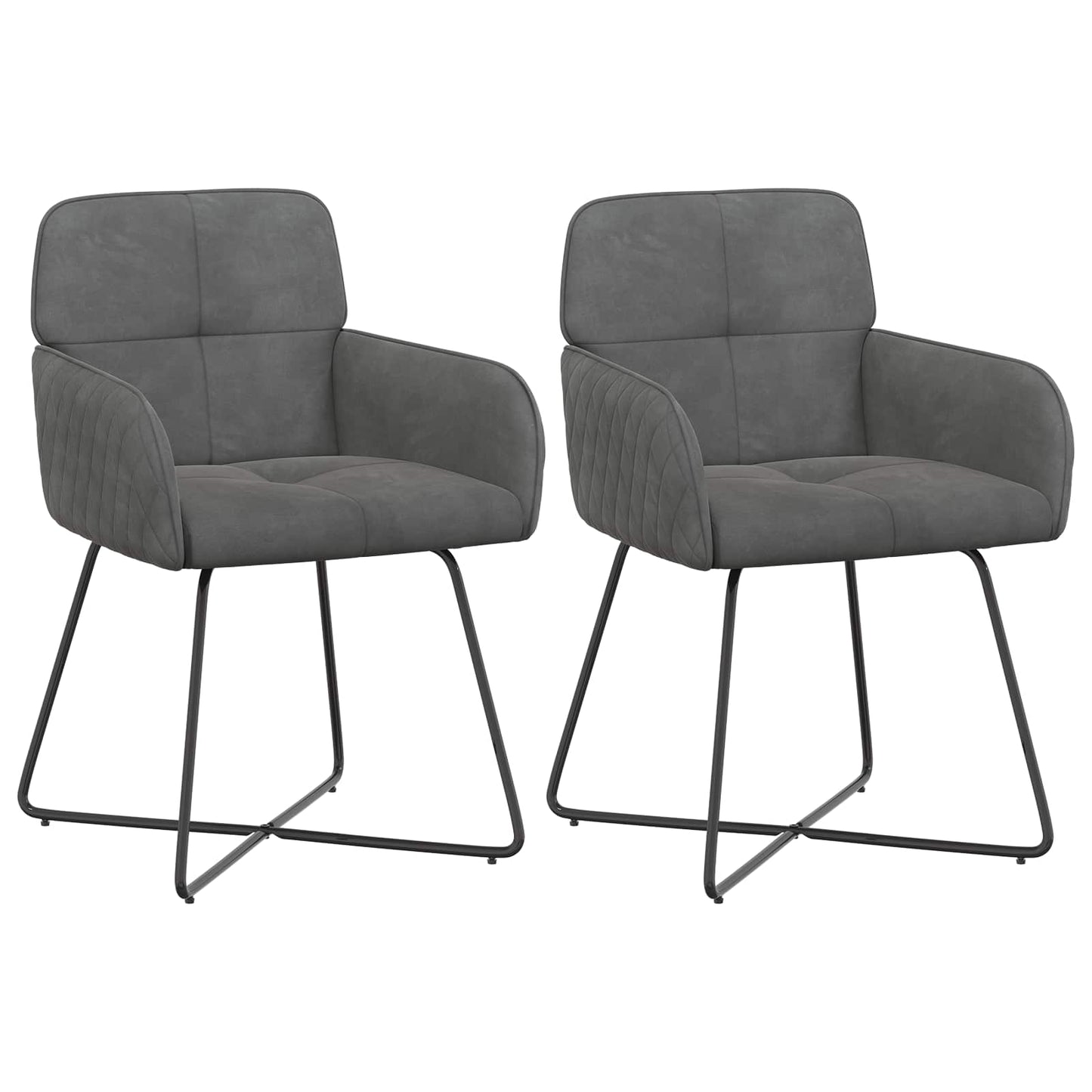 Spisestole 2 pcs Fløjl Mørkegrå 59 x 56,5 x 86 cm