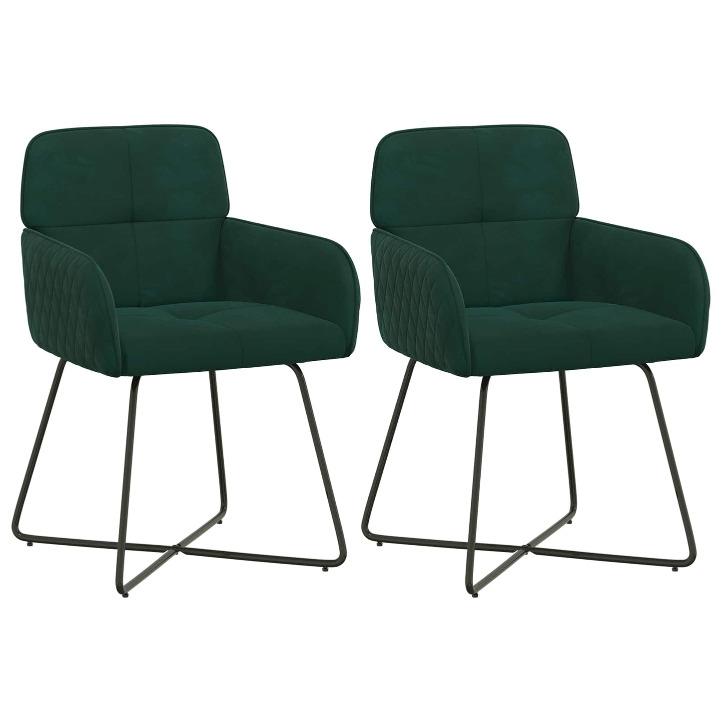 Spisestole 2 pcs Fløjl Mørkegrøn 59 x 56,5 x 86 cm