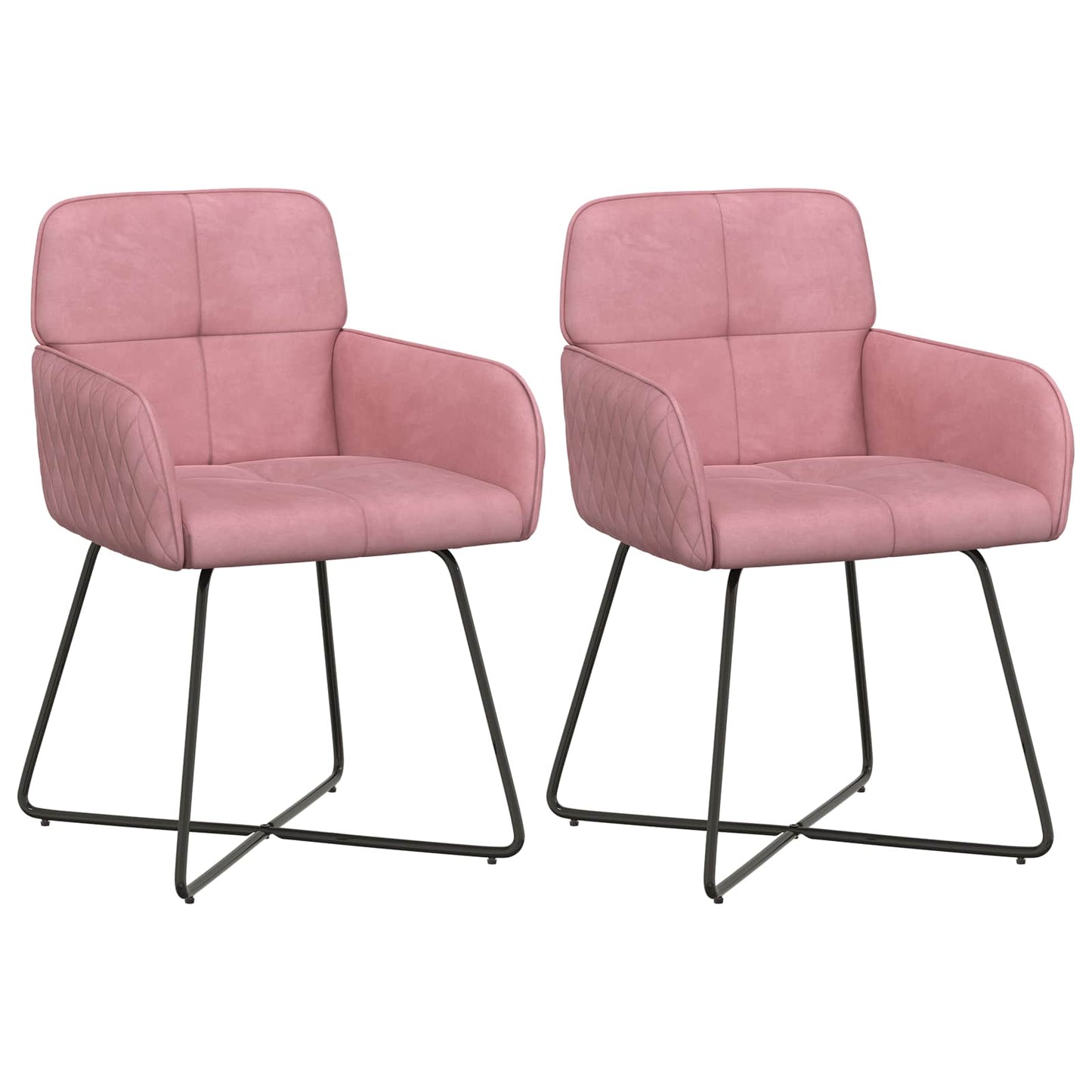 Spisestole 2 pcs Fløjl Lyserød 59 x 56,5 x 86 cm