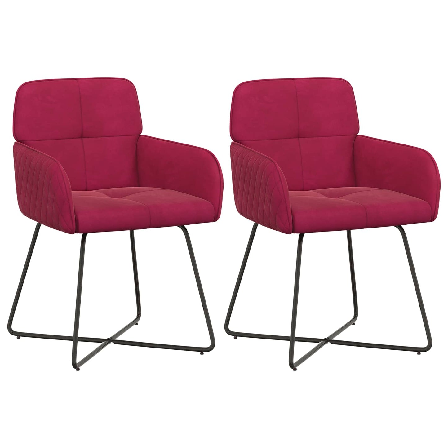 Spisestole 2 pcs Fløjl Vinrød 59 x 56,5 x 86 cm