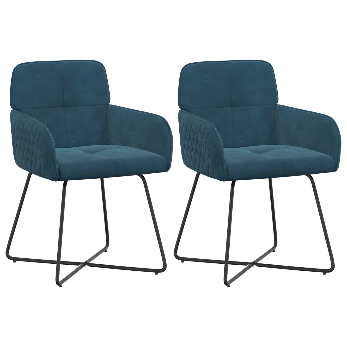 Spisestole 2 pcs Fløjl Blå 59 x 56,5 x 86 cm