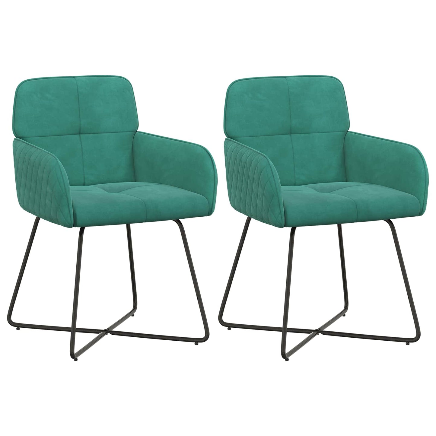 Spisestole 2 pcs Fløjl Turkis 59 x 56,5 x 86 cm