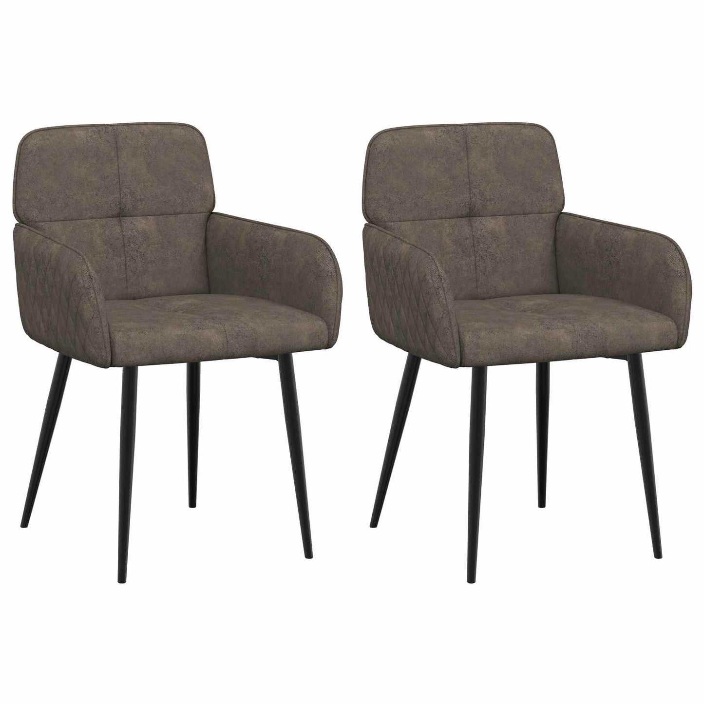 Spisestole 2 pcs Faux Suede Læder Mørkegrå 59x56,5x85cm