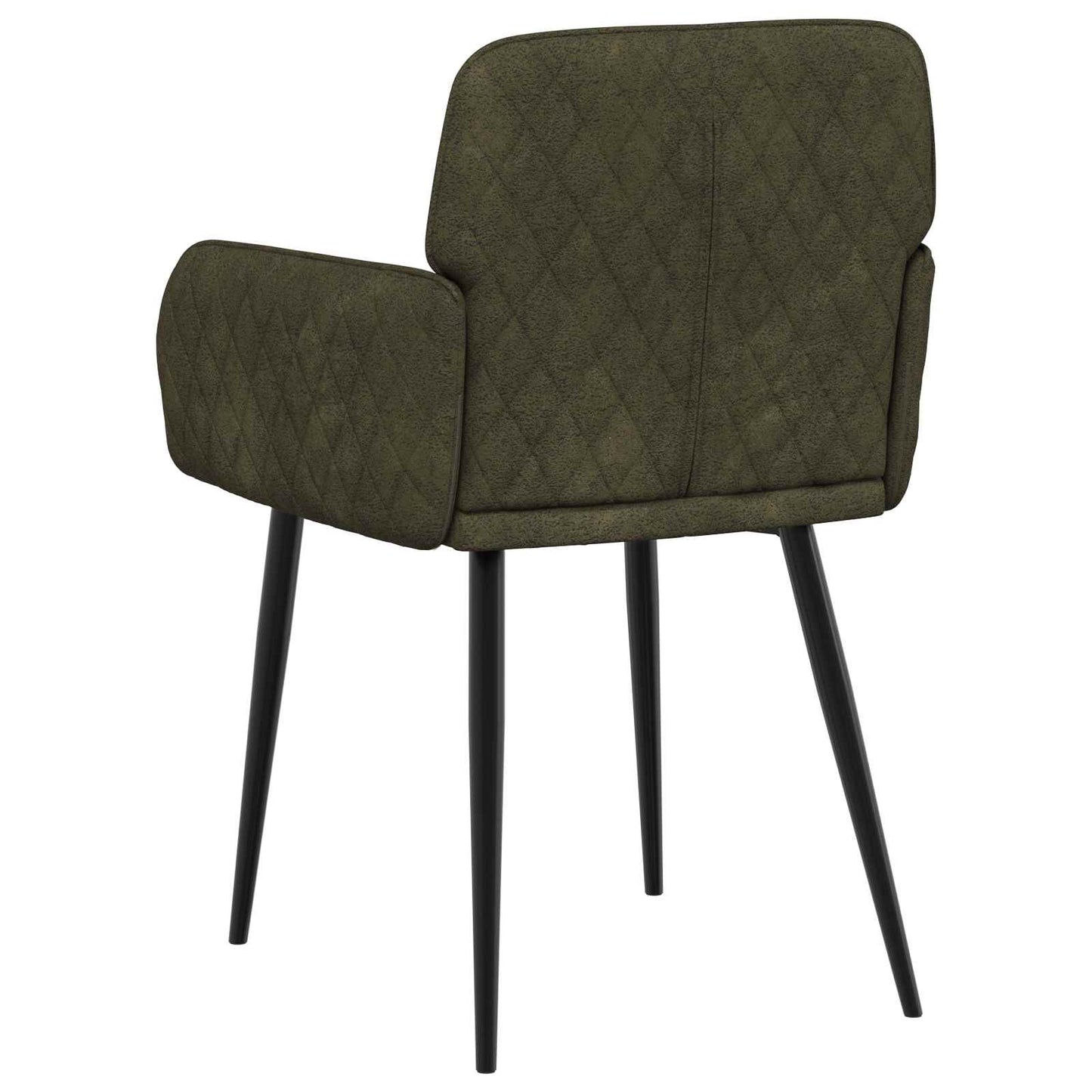 Spisestole 2 pcs Faux Suede Læder Army Grøn 59x56,5x85cm