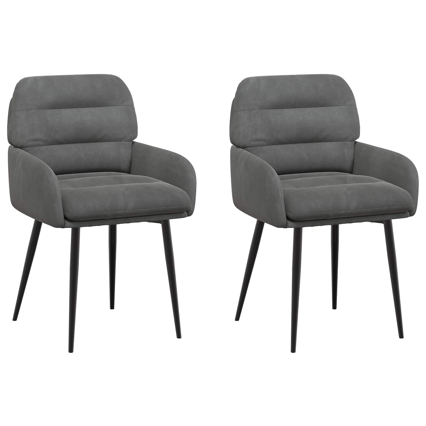 Spisestole 2 pcs Fløjl Mørkegrå 59 x 59,5 x 90 cm