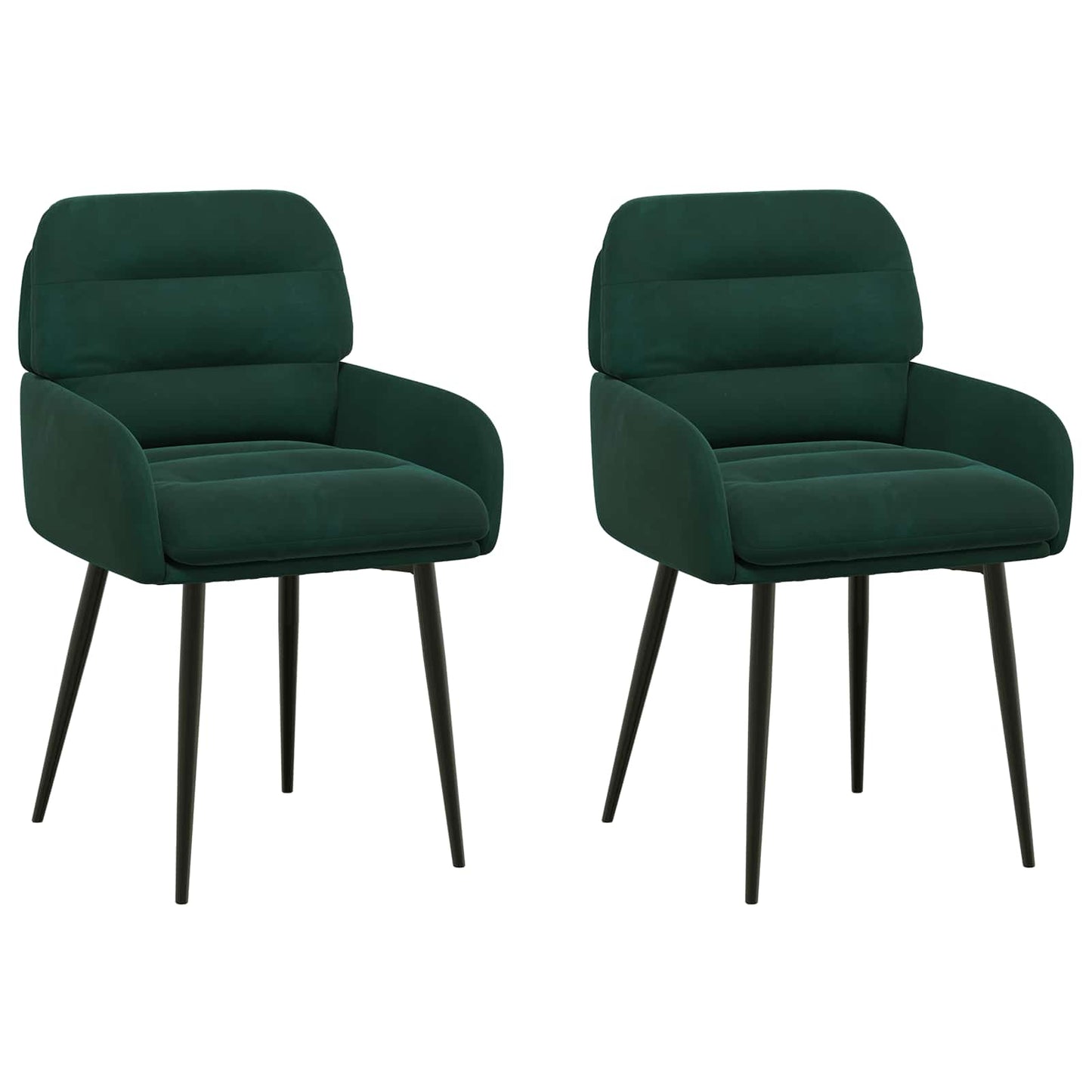 Spisestole 2 pcs Fløjl Mørkegrøn 59 x 59,5 x 90 cm