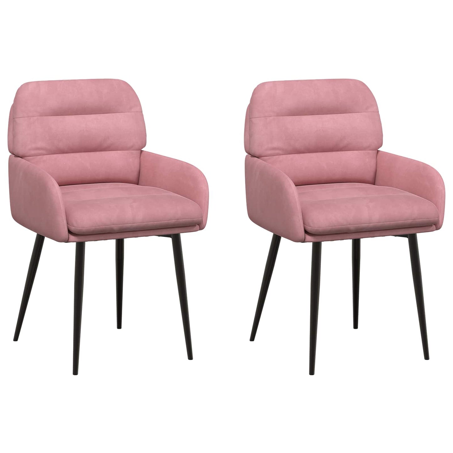 Spisestole 2 pcs Fløjl Lyserød 59 x 59,5 x 90 cm