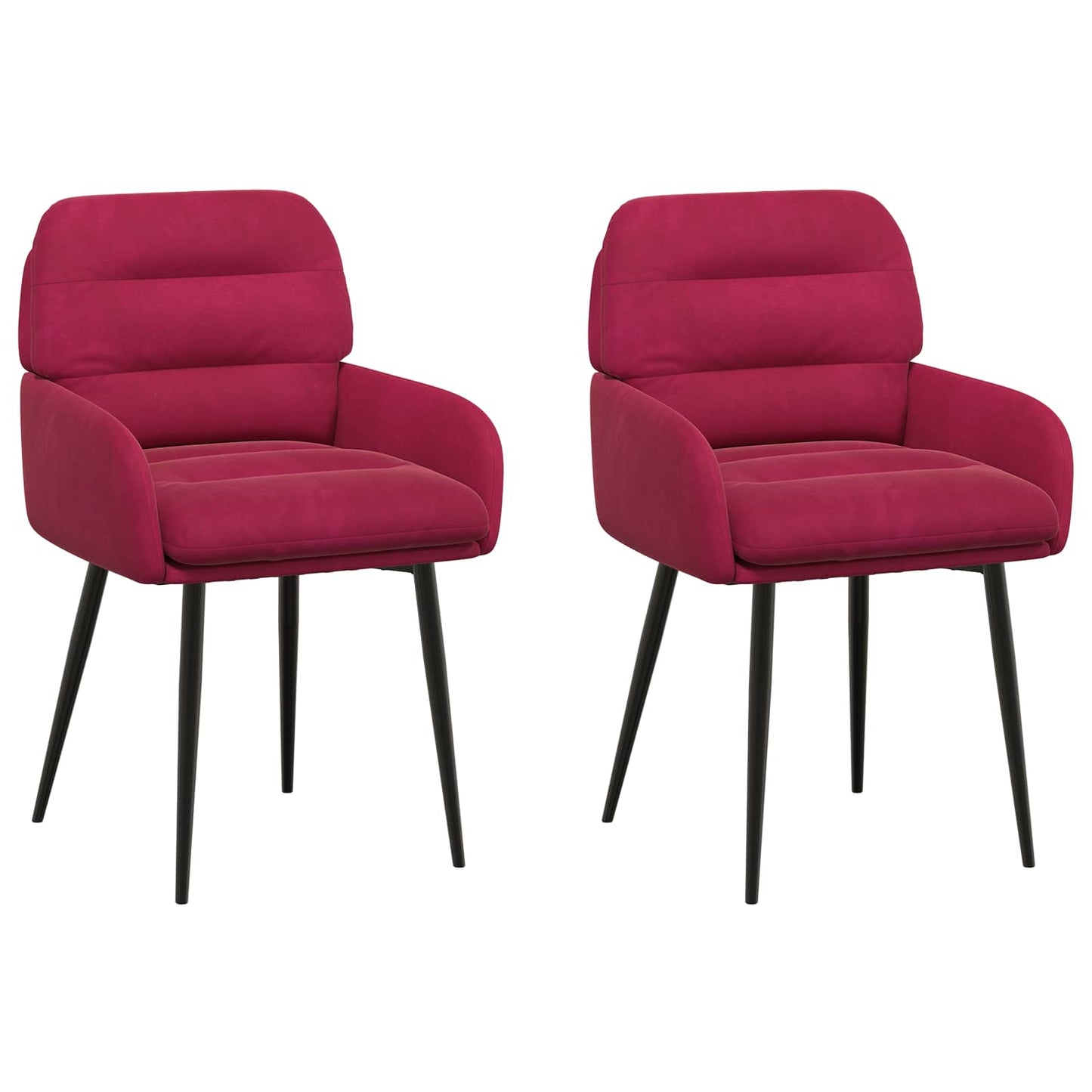 Spisestole 2 pcs Fløjl Vinrød 59 x 59,5 x 90 cm