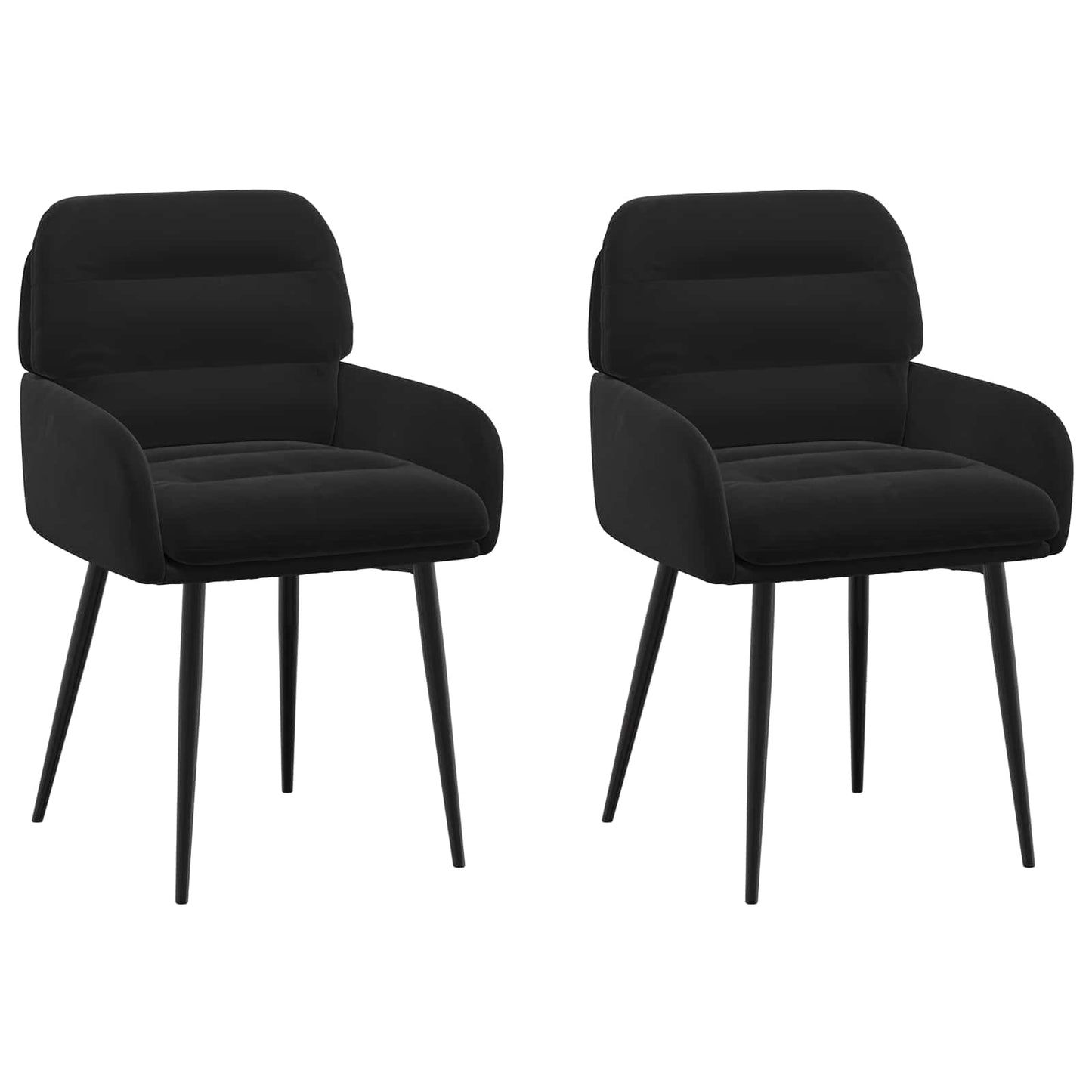 Spisestole 2 pcs Fløjl Sort 59 x 59,5 x 90 cm