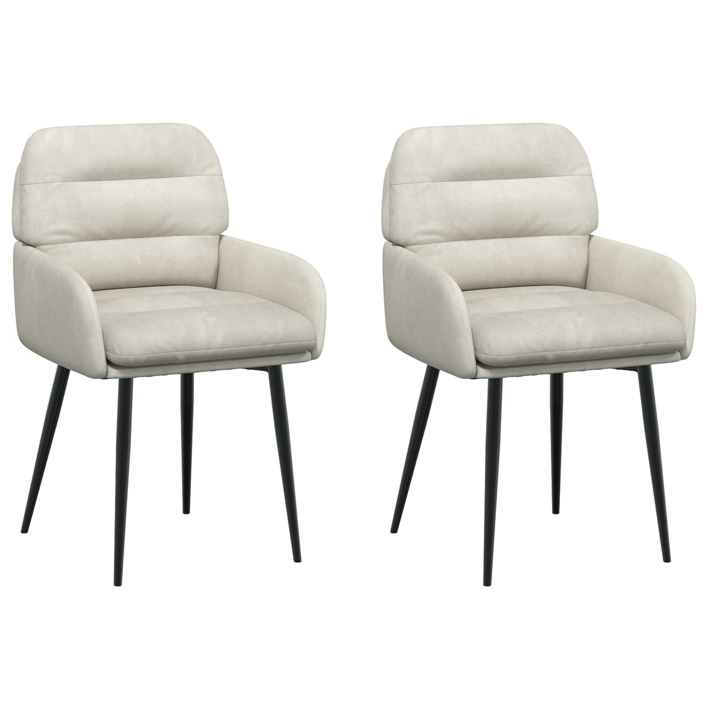 Spisestole 2 pcs Fløjl Cremefarvet 59 x 59,5 x 90 cm
