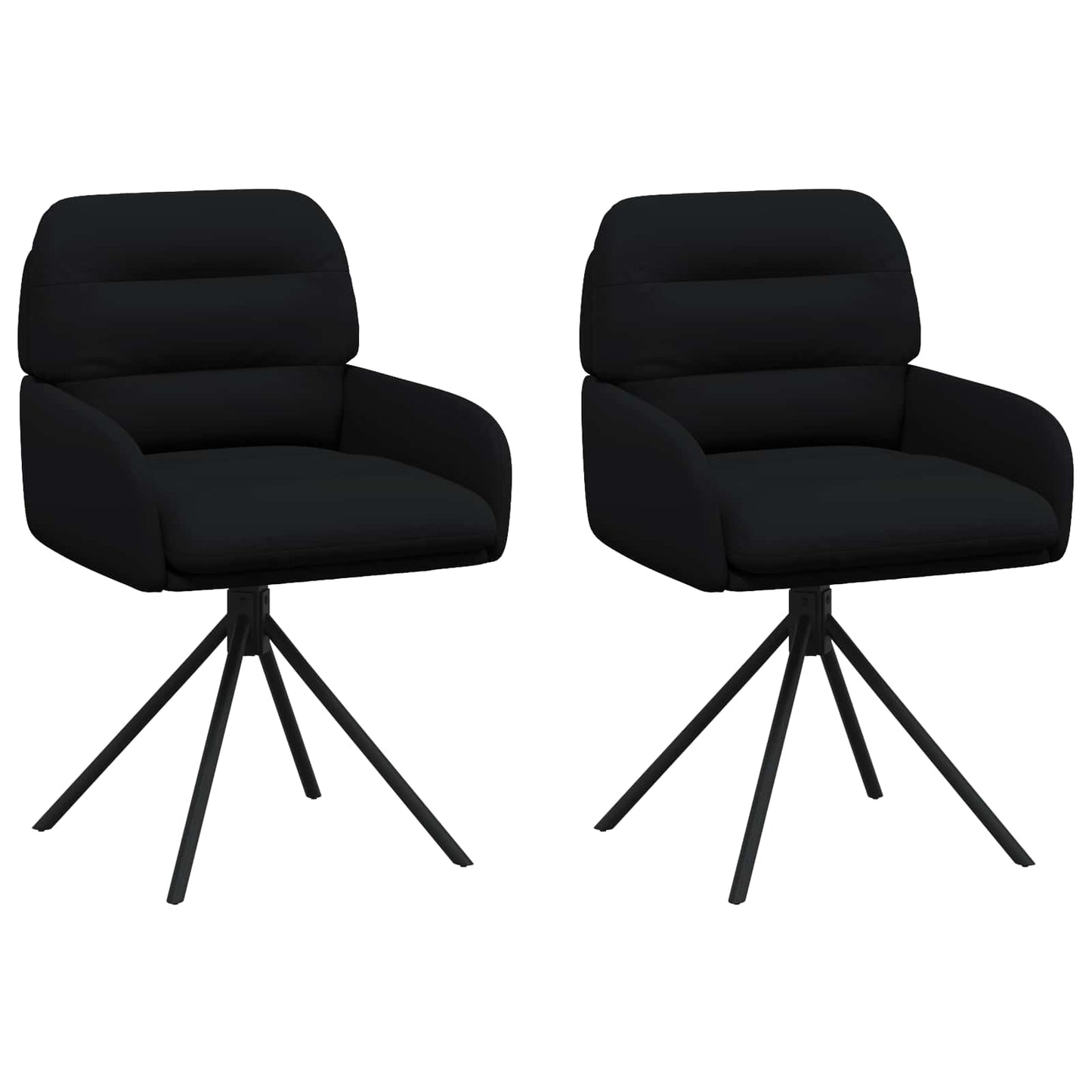 Svingende Spisestole 2 pcs Kunstlæder Sort 59 x 59,5 x 90 cm
