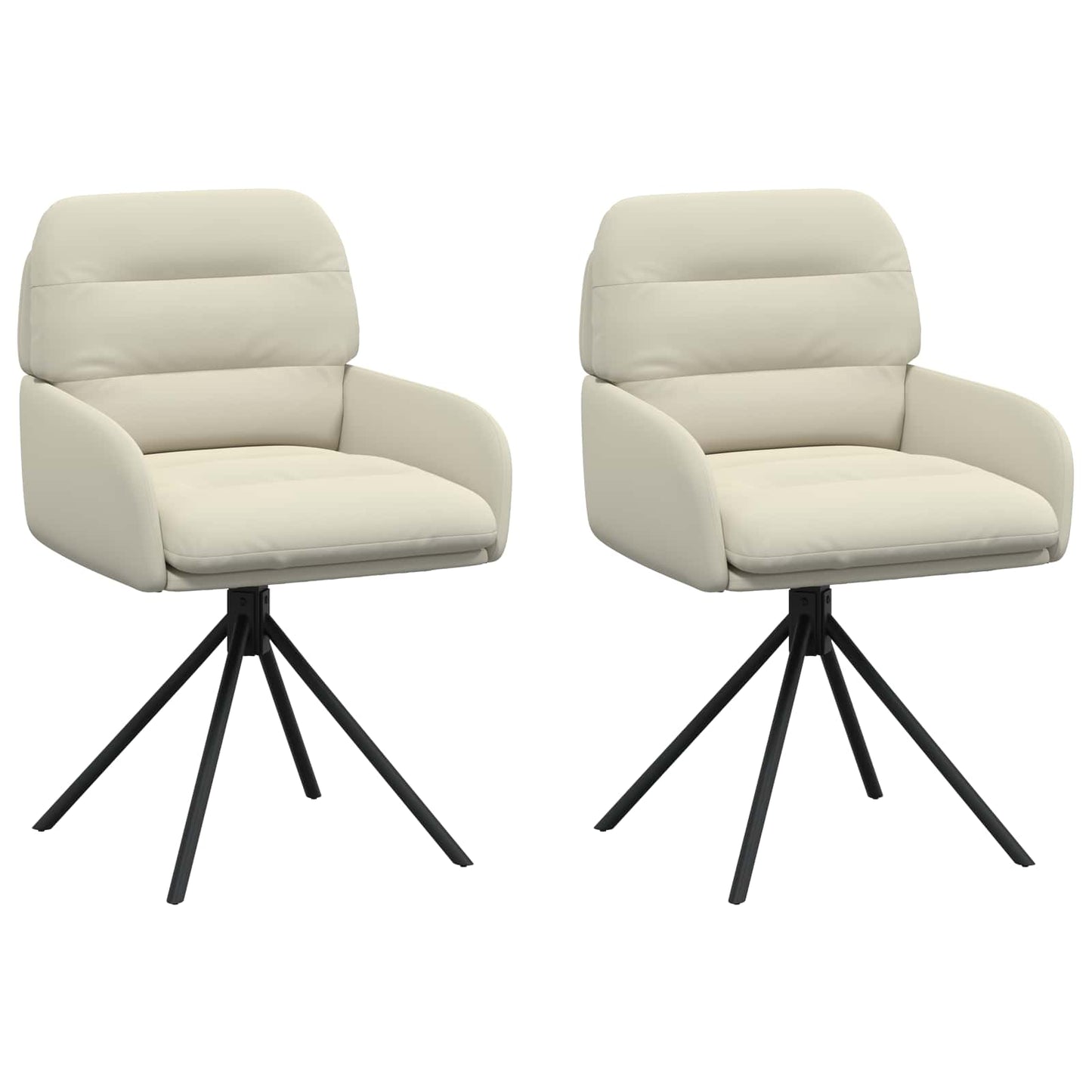 Svingende Spisestole 2 pcs Kunstlæder Cremefarvet