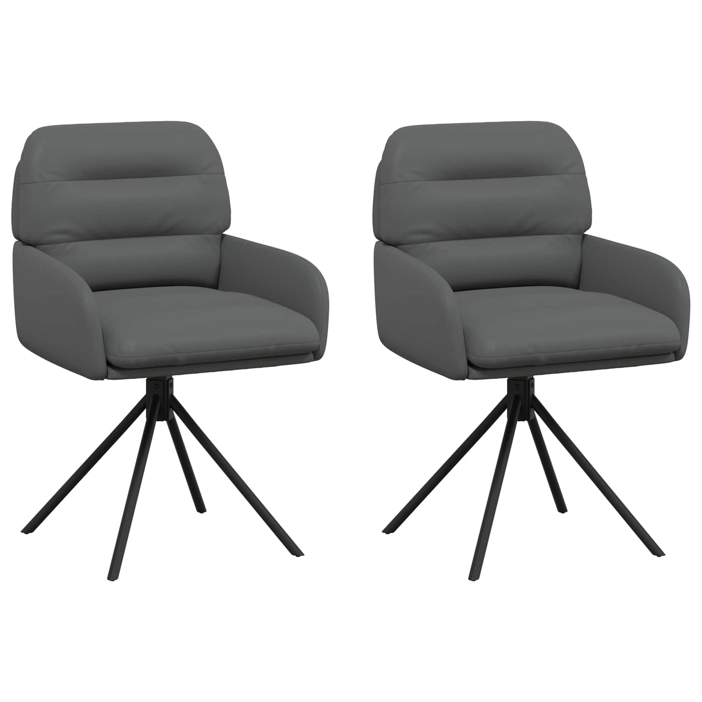 Svingende Spisestole 2 pcs Kunstlæder Grå 59 x 59,5 x 90 cm