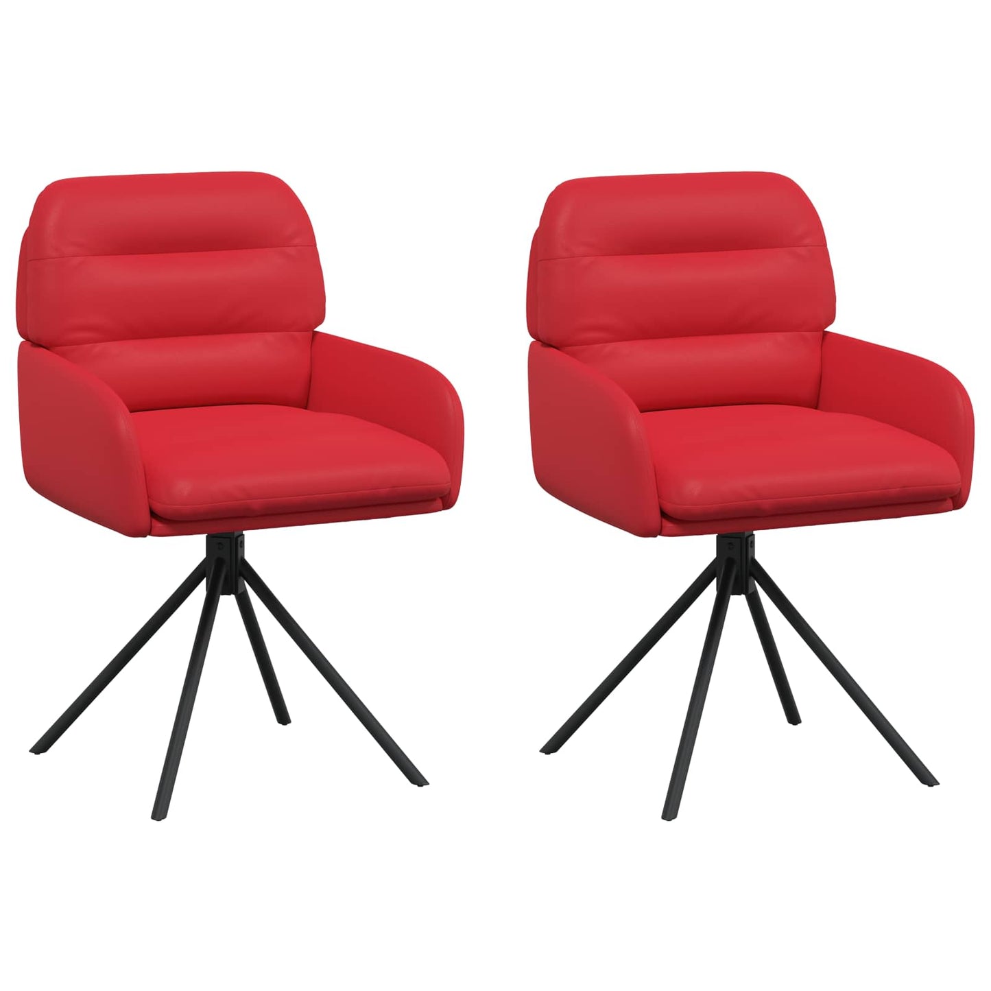 Svingende Spisestole 2 pcs Kunstlæder Rød 59 x 59,5 x 90 cm