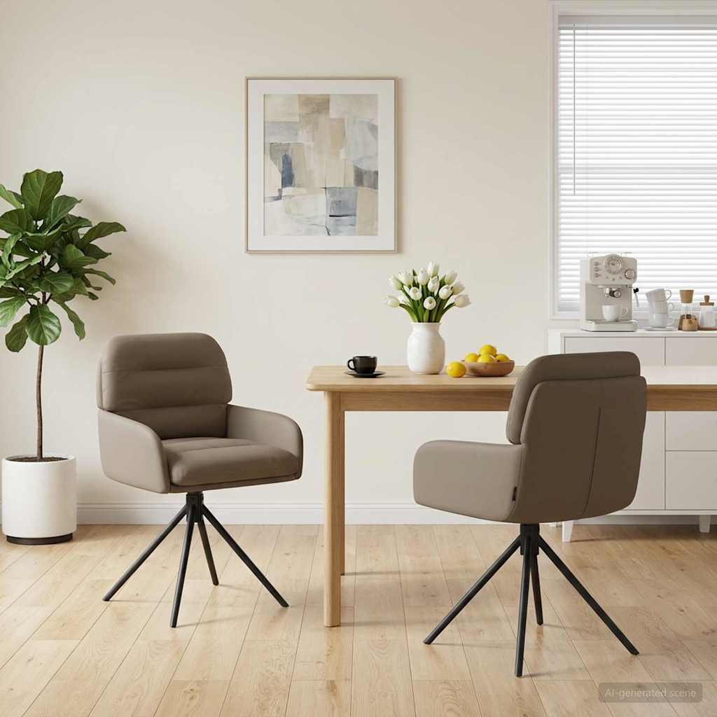 Svingende Spisestole 2 pcs Kunstlæder Cappuccino 59x59,5x90cm