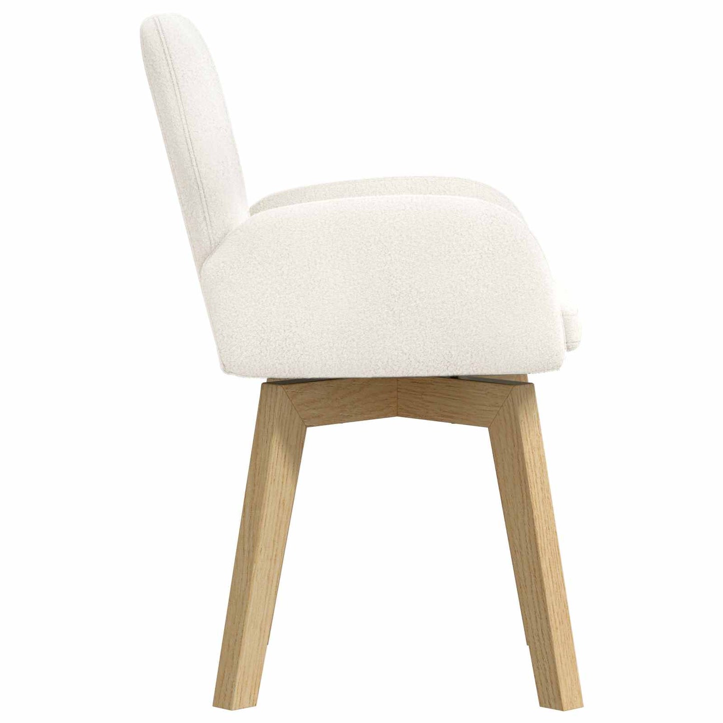 Svingende Spisestole 2 pcs Bouclé Cremefarvet 54 x 58 x 87 cm