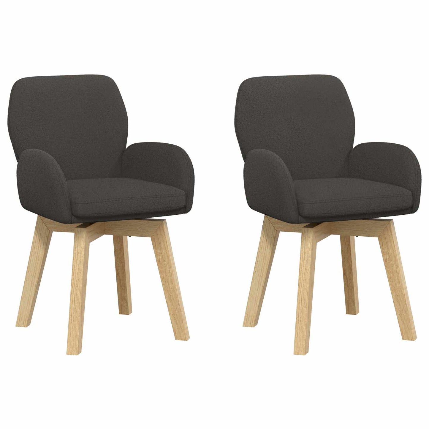 Svingende Spisestole 2 pcs Bouclé Mørkegrå 54 x 58 x 87 cm