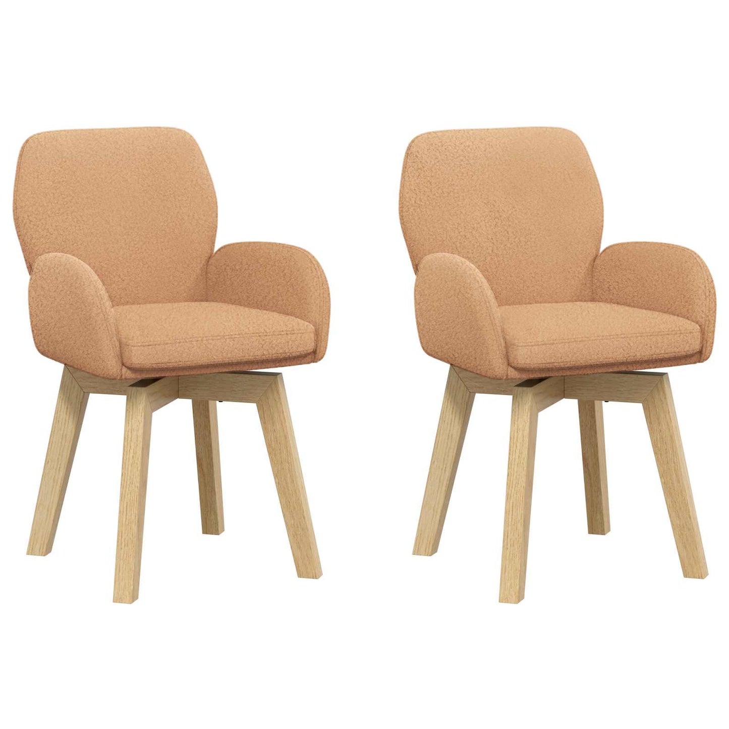 Svingende Spisestole 2 pcs Bouclé Beige 54 x 58 x 87 cm