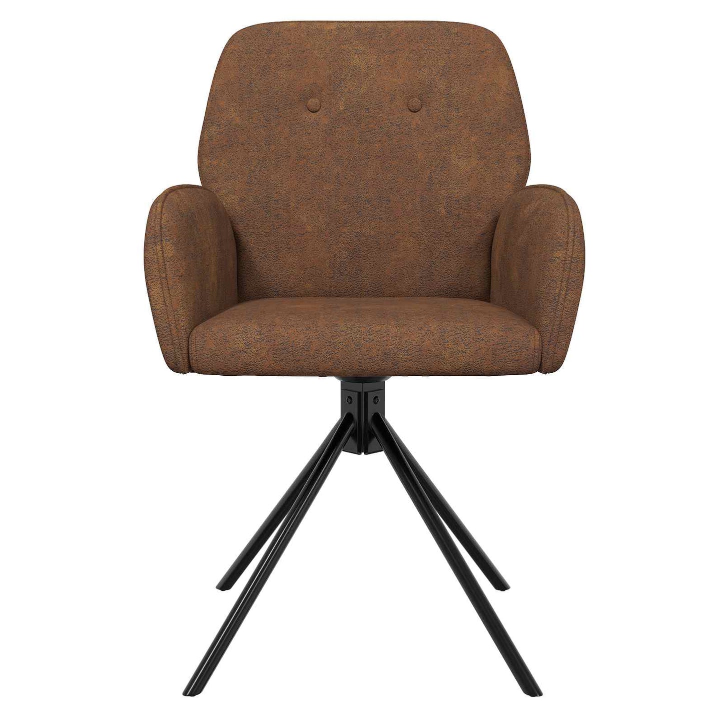 Svingende Spisestole 2 pcs Faux Suede Læder Brun