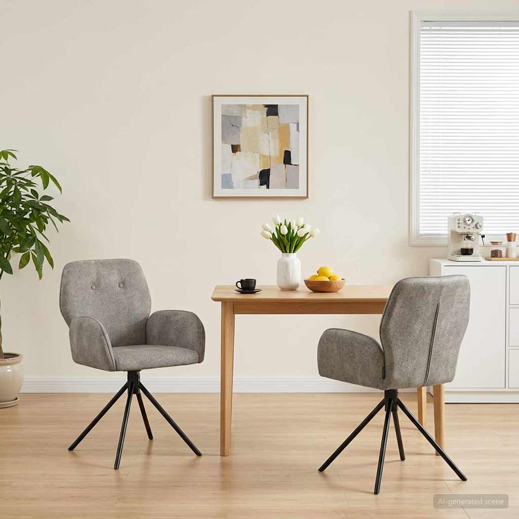 Svingende Spisestole 2 pcs Faux Suede Læder Lysegrå