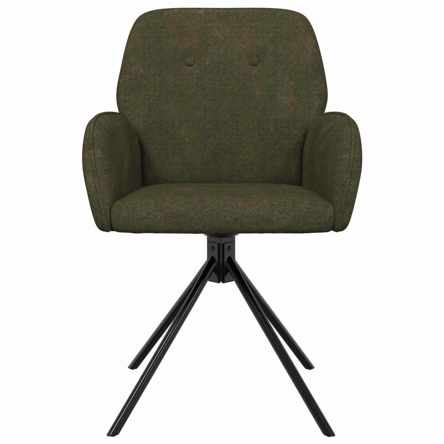 Svingende Spisestole 2 pcs Faux Suede Læder Army Grøn