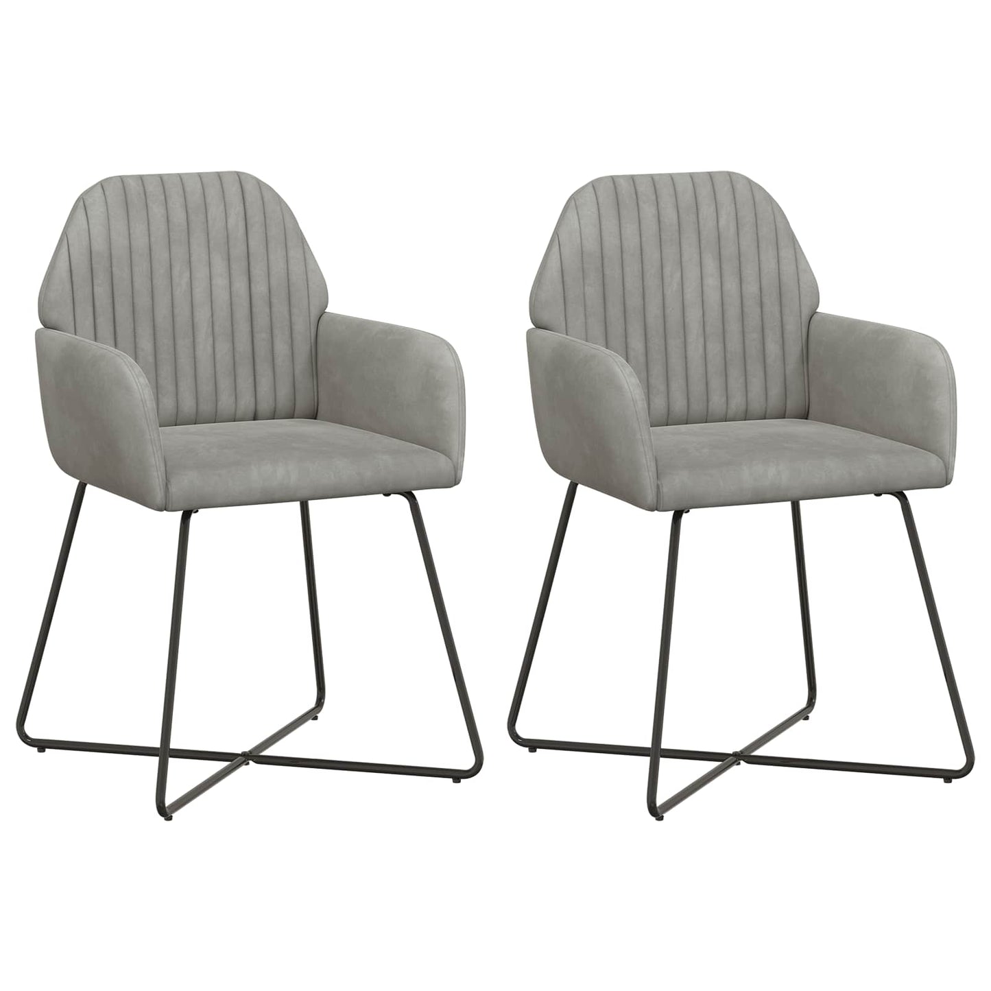 Spisestole 2 pcs Fløjl Lysegrå 55 x 50 x 84 cm