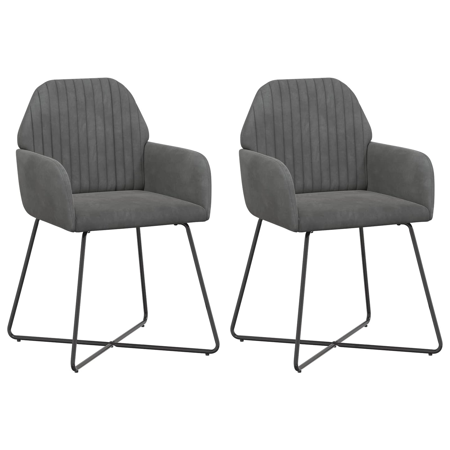 Spisestole 2 pcs Fløjl Mørkegrå 55 x 50 x 84 cm