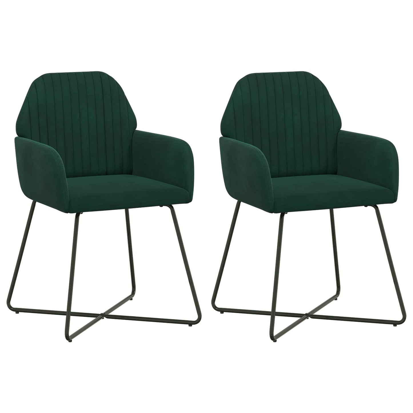 Spisestole 2 pcs Fløjl Mørkegrøn 55 x 50 x 84 cm