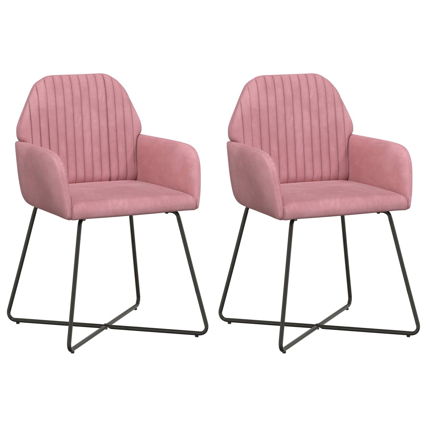 Spisestole 2 pcs Fløjl Lyserød 55 x 50 x 84 cm