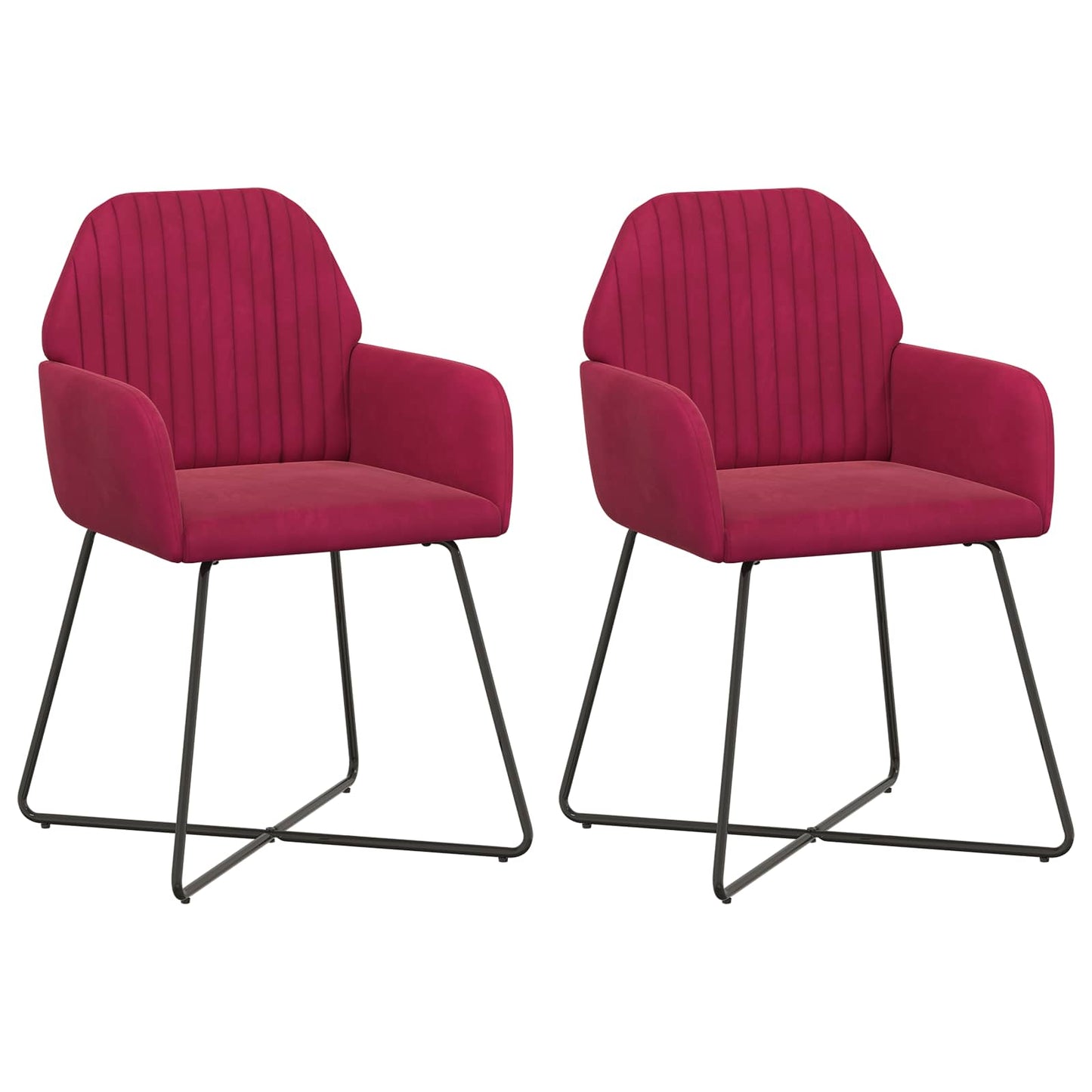 Spisestole 2 pcs Fløjl Vinrød 55 x 50 x 84 cm