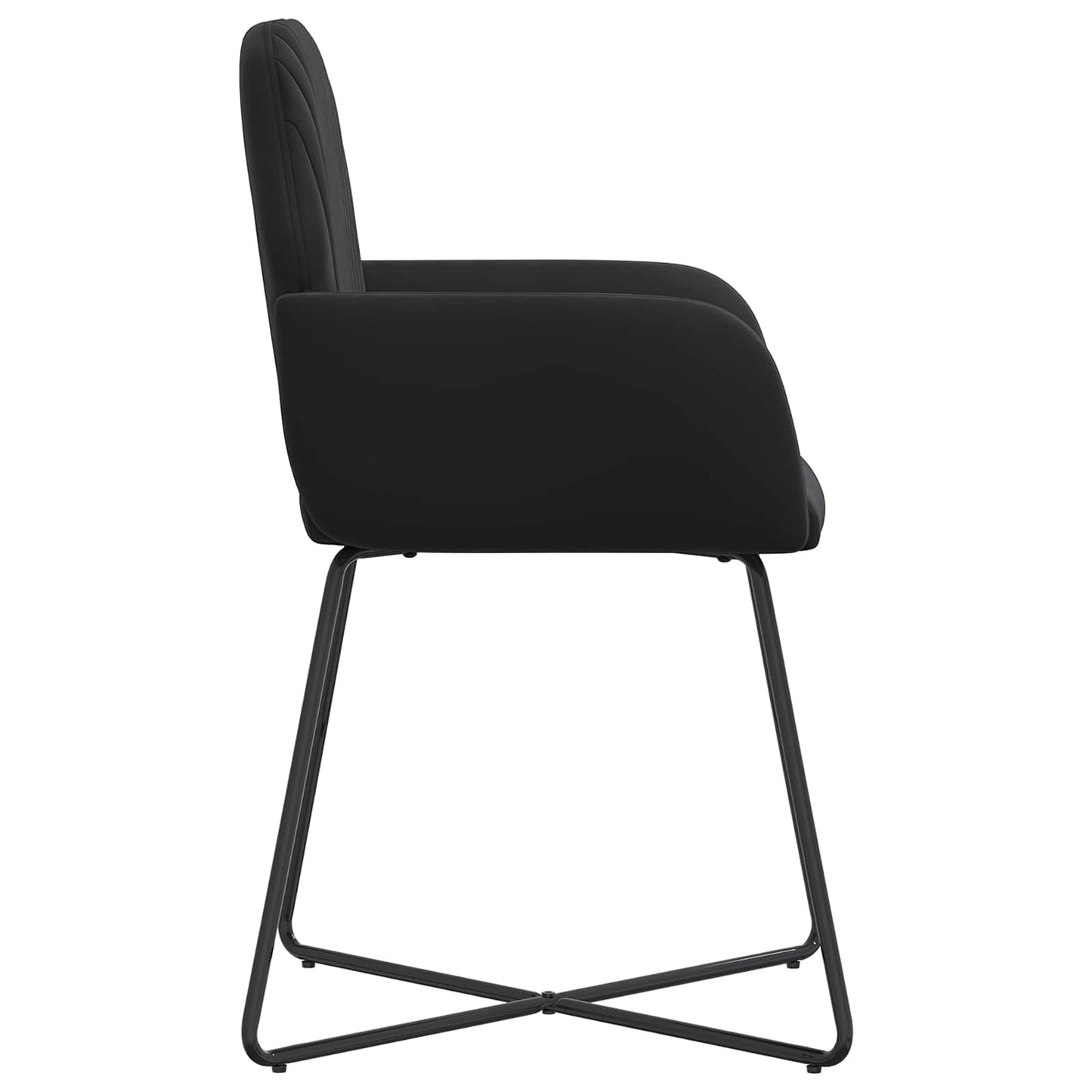 Spisestole 2 pcs Fløjl Sort 55 x 50 x 84 cm
