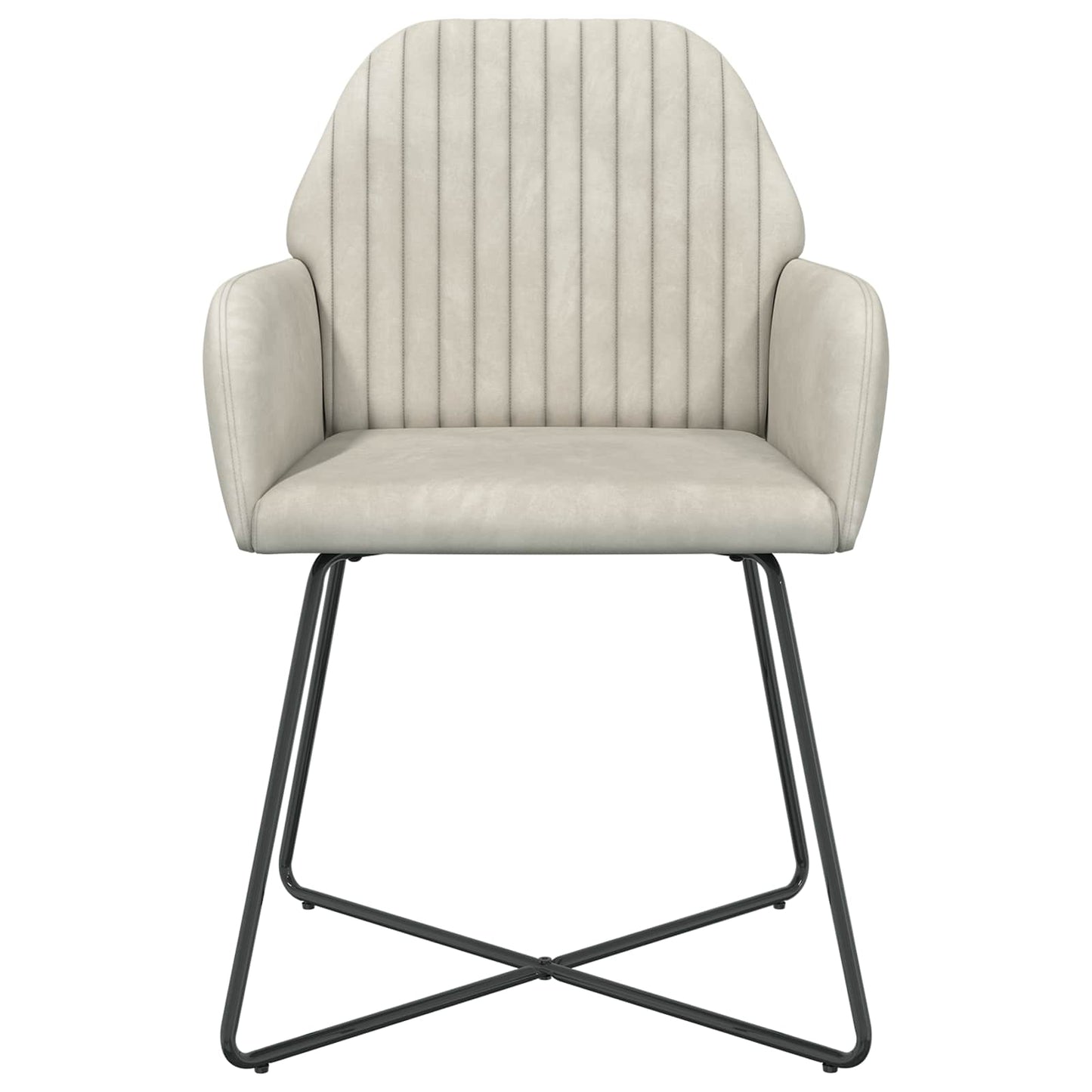 Spisestole 2 pcs Fløjl Cremefarvet 55 x 50 x 84 cm