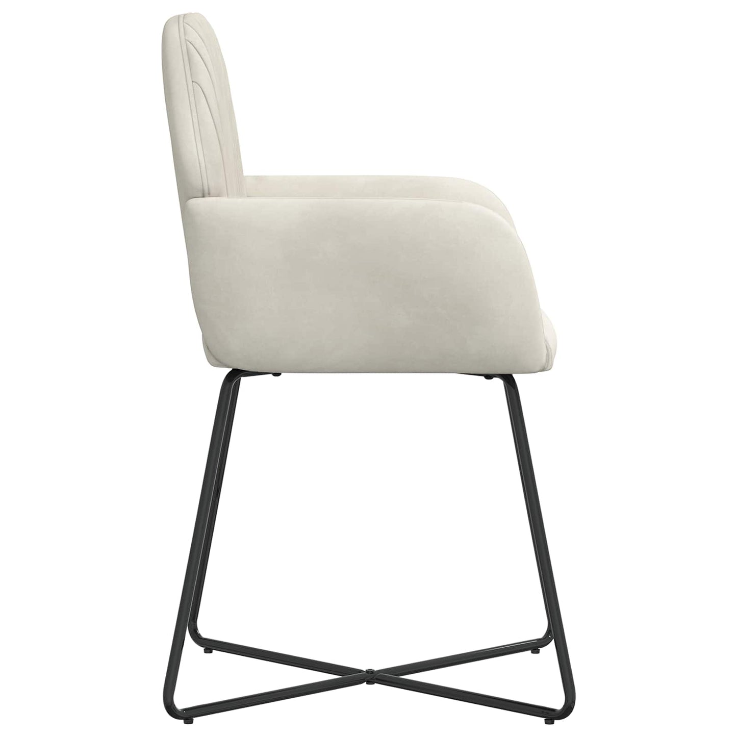 Spisestole 2 pcs Fløjl Cremefarvet 55 x 50 x 84 cm