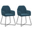 Spisestole 2 pcs Fløjl Blå 55 x 50 x 84 cm