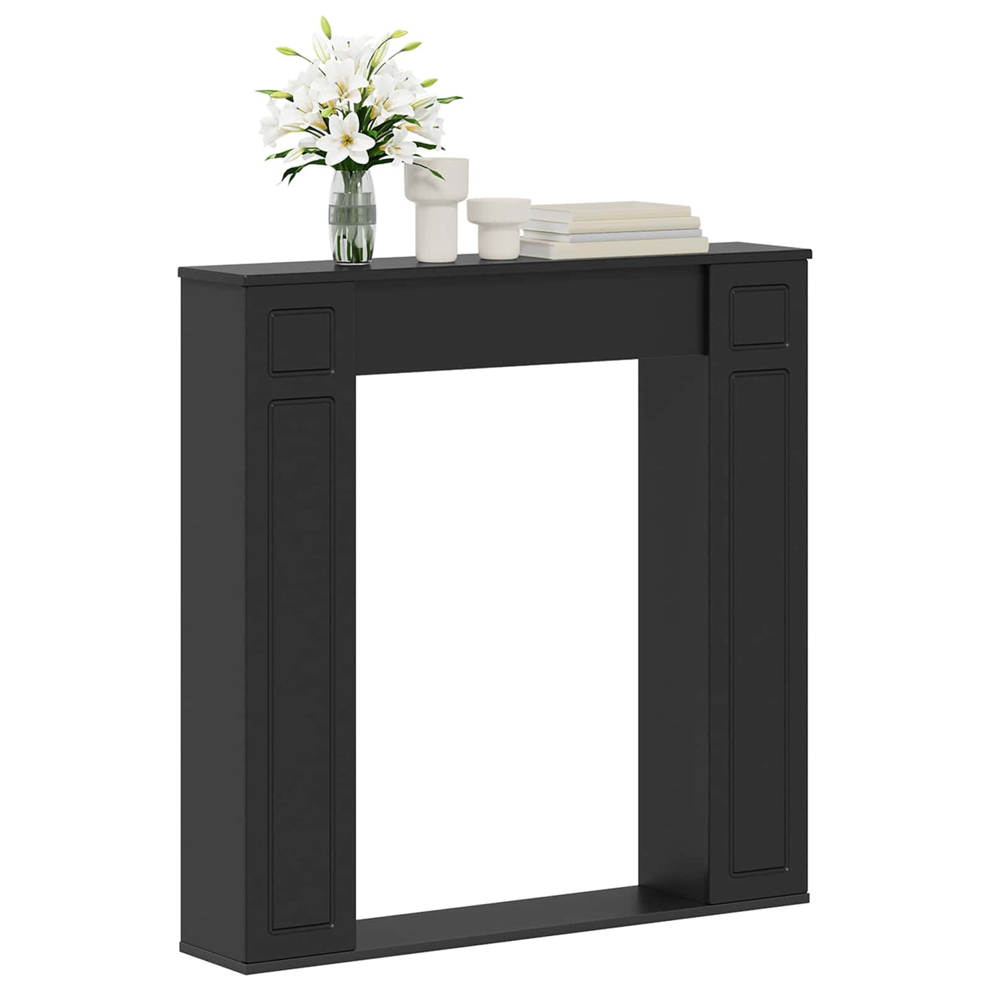 Pejseramme Sort 100 x 20 x 100 cm Konstrueret træ