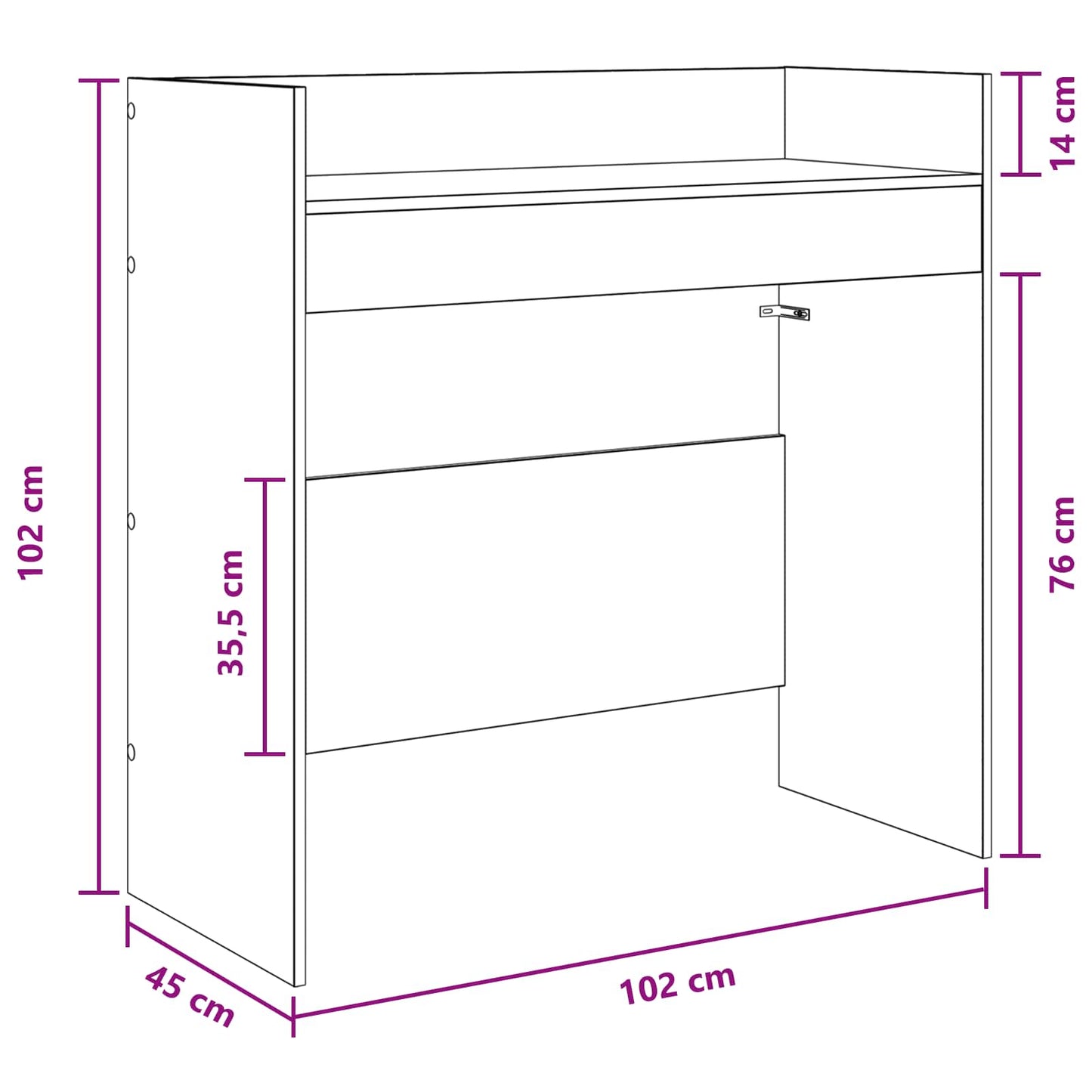 DJ Bord Hvid 102 x 45 x 102 cm Konstrueret træ