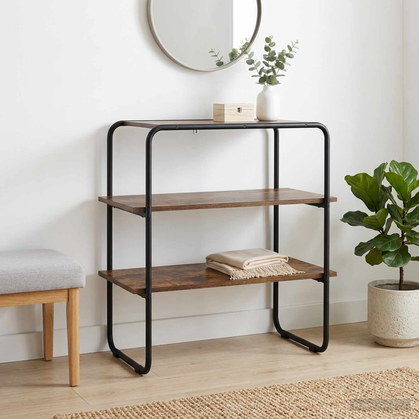 Konsolbord Røget eg 60 x 41 x 75 cm Konstrueret træ billede
