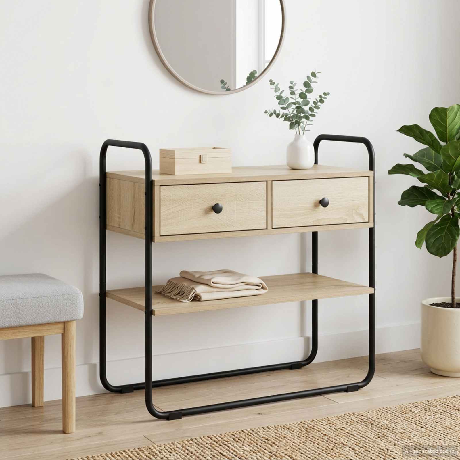 Konsolbord Sonoma-eg 100 x 40 x 75 cm Konstrueret træ billede