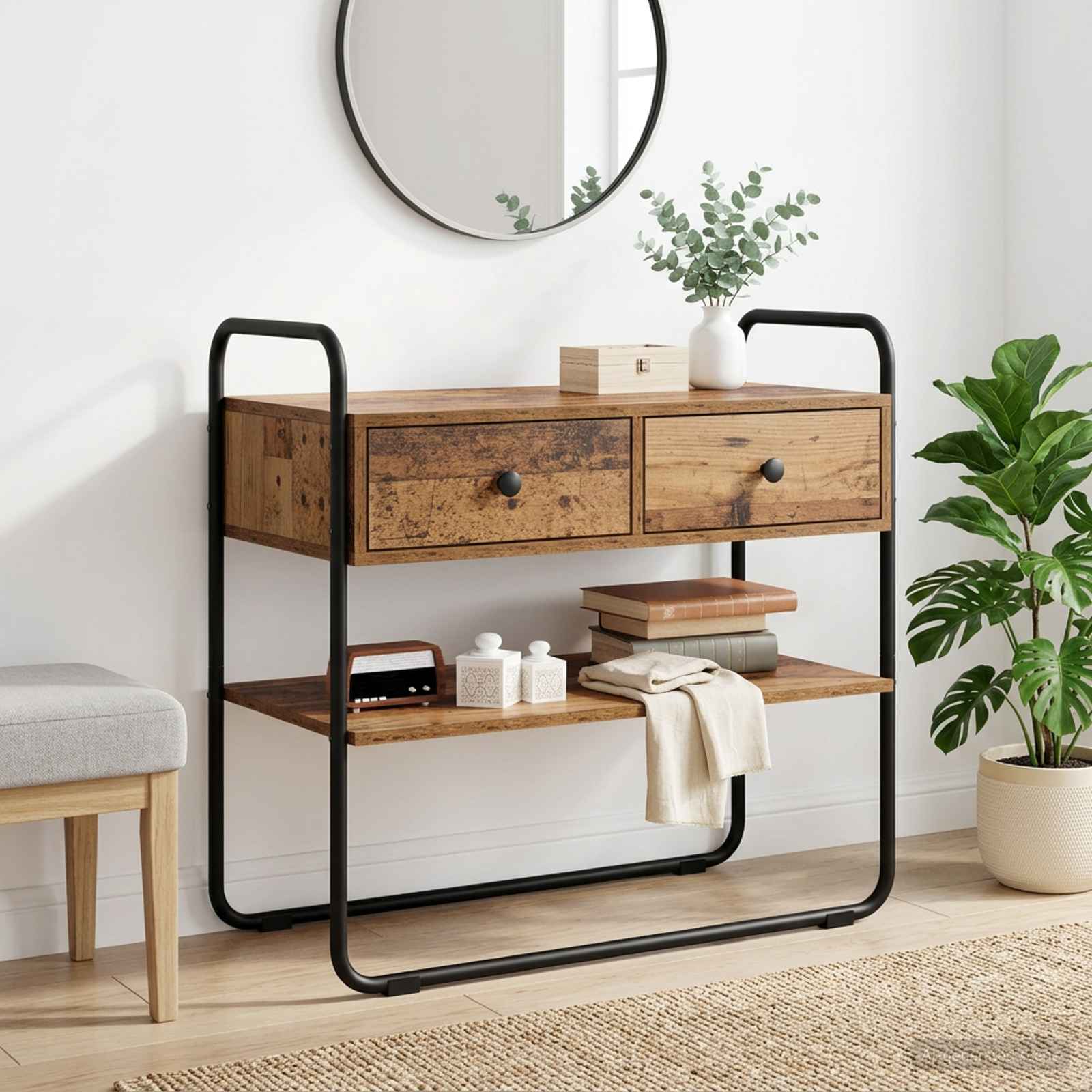Konsolbord Gammelt træ 100 x 40 x 75 cm Konstrueret træ billede