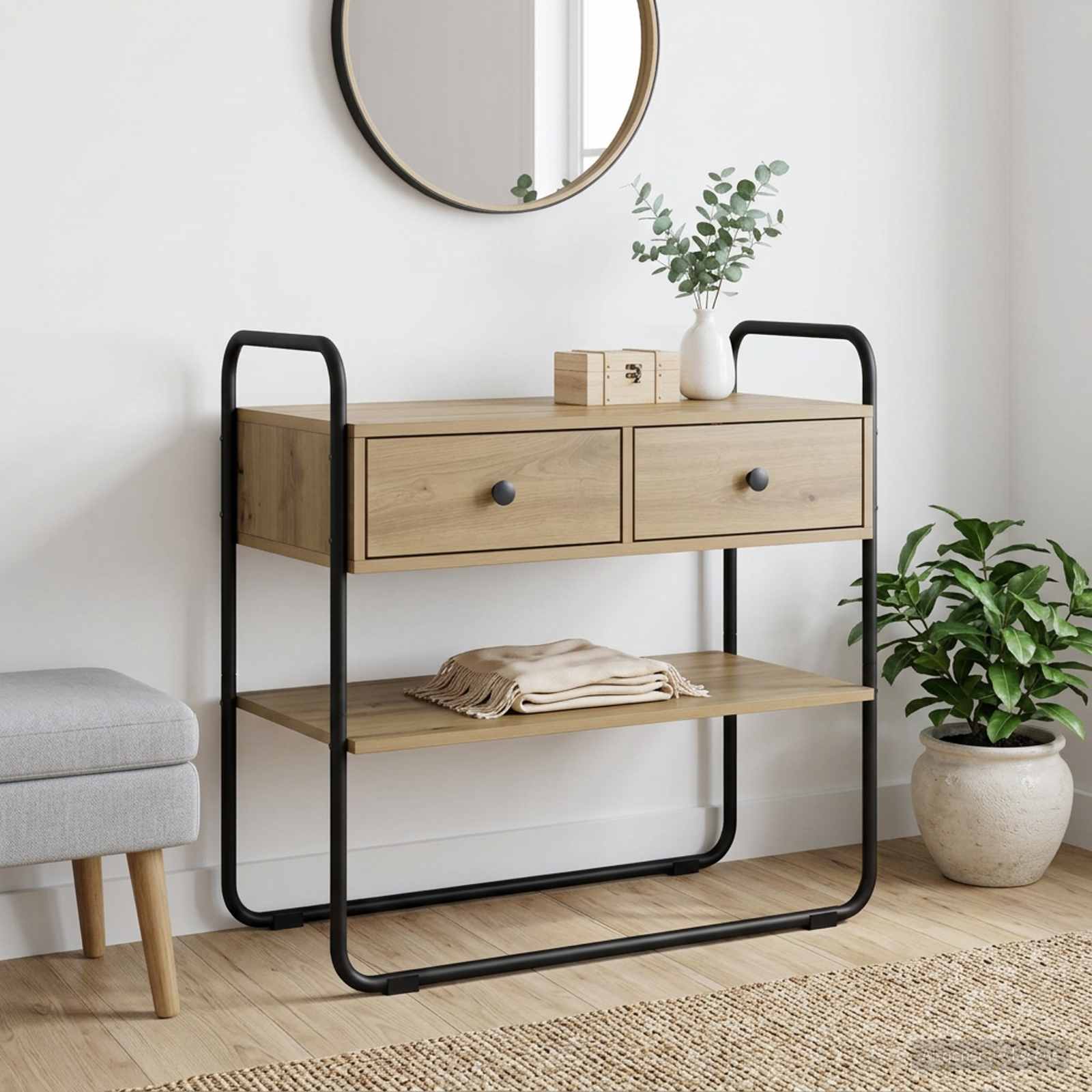 Konsolbord Artisan-eg 100 x 40 x 75 cm Konstrueret træ billede