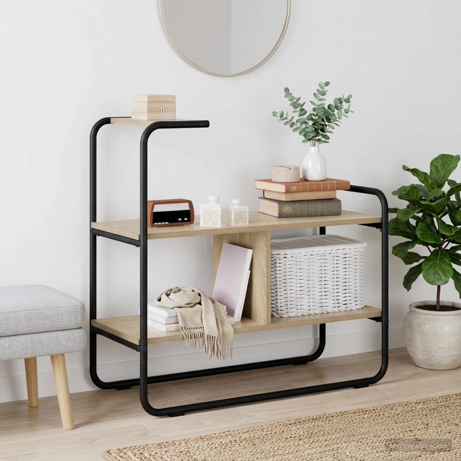 Konsolbord Sonoma-eg 80 x 35 x 75 cm Konstrueret træ billede